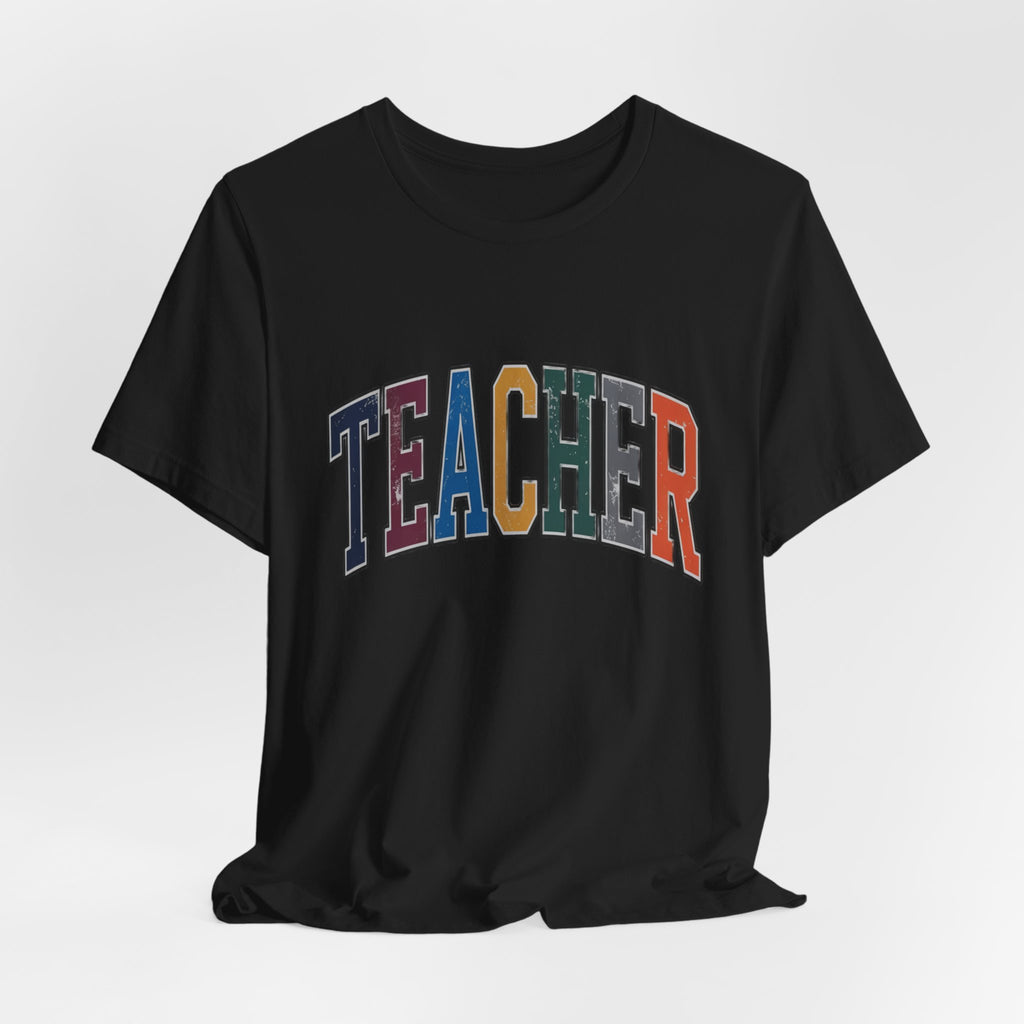 Teacher Vintage Lettering T‑Shirt — Retro Collegiate Teacher Tee