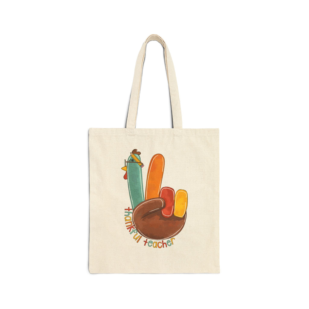 Thankful Teacher Cotton Canvas Tote Bag