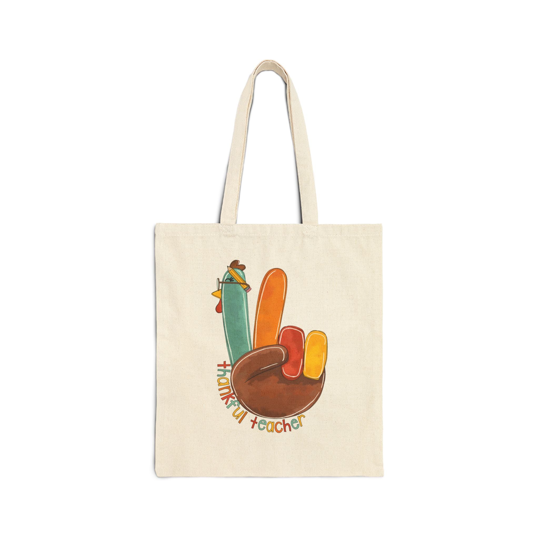 Thankful Teacher Cotton Canvas Tote Bag