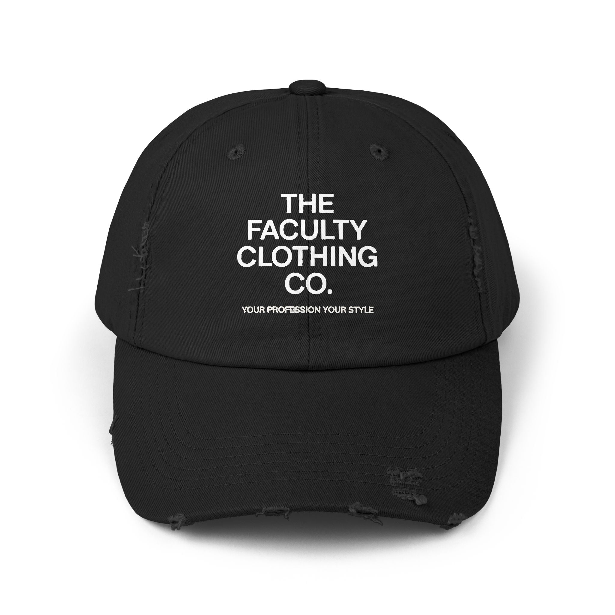The Faculty Clothing Co.  Distressed Cap - Casual Streetwear, Perfect for Everyday Style, Gift for Friends, Trendy Accessory, Year-Round Fashion