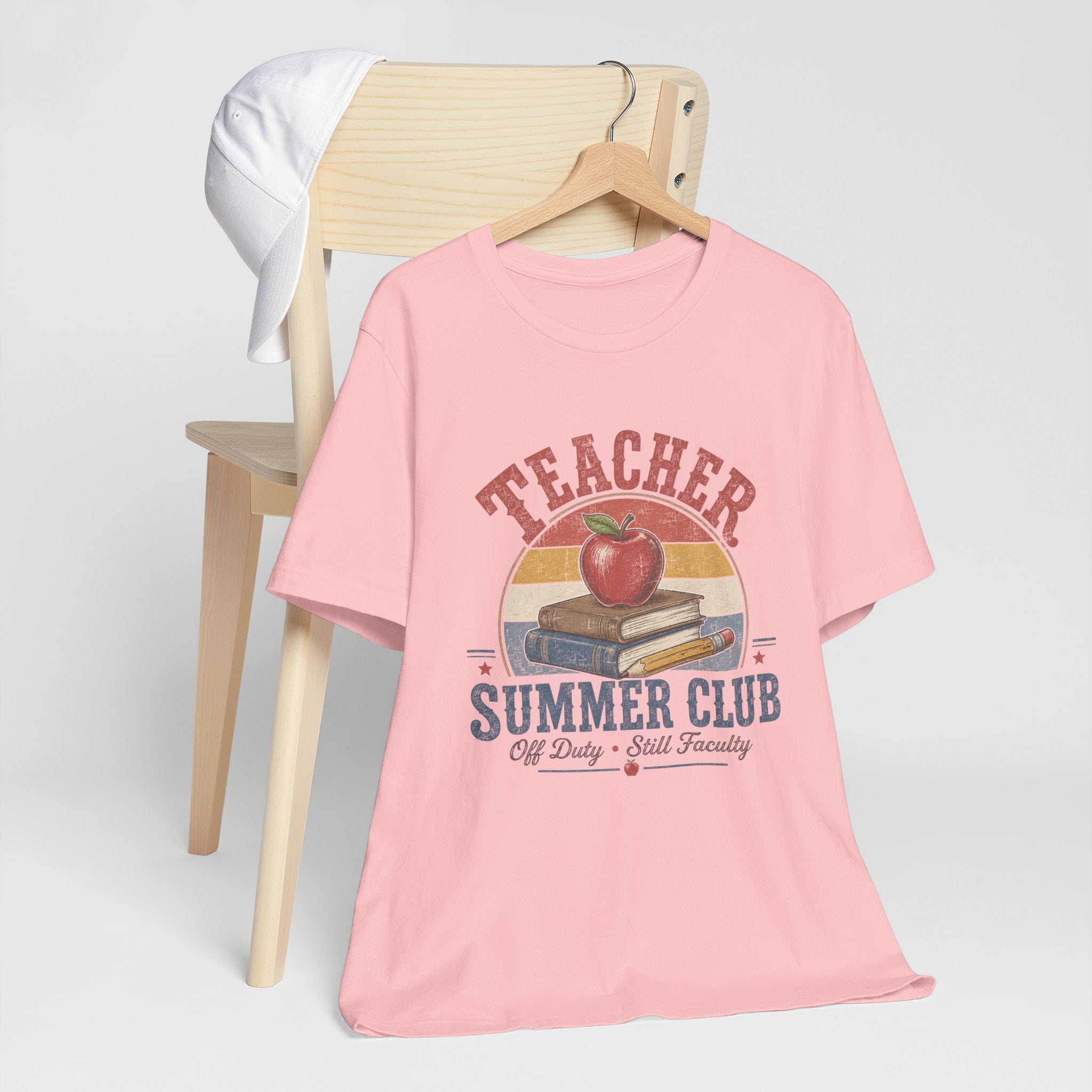 Teacher Summer Club T-Shirt — Retro Apple & Books Tee for Educators