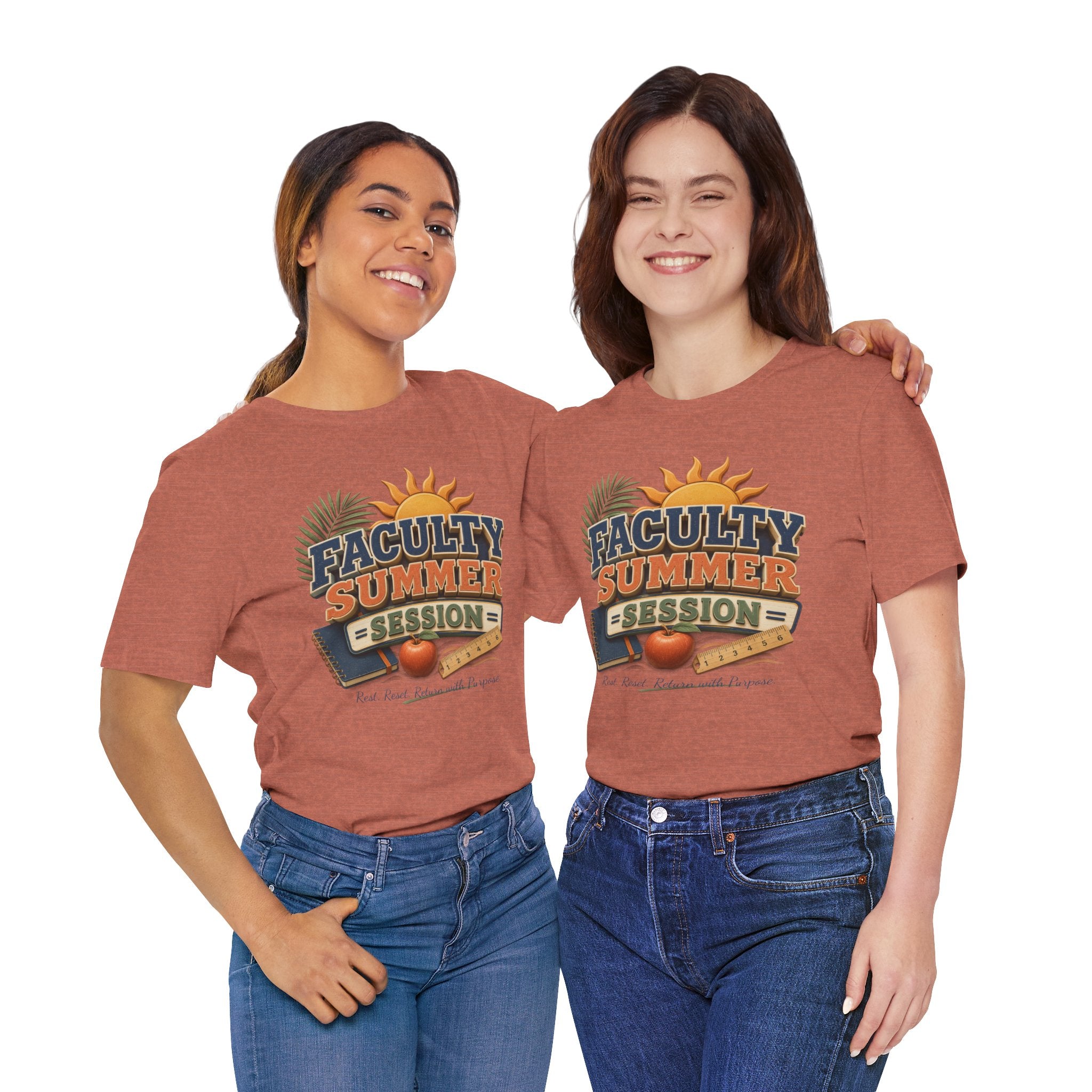 Faculty Summer Session T-Shirt — Retro Palm Sun Campus Tee