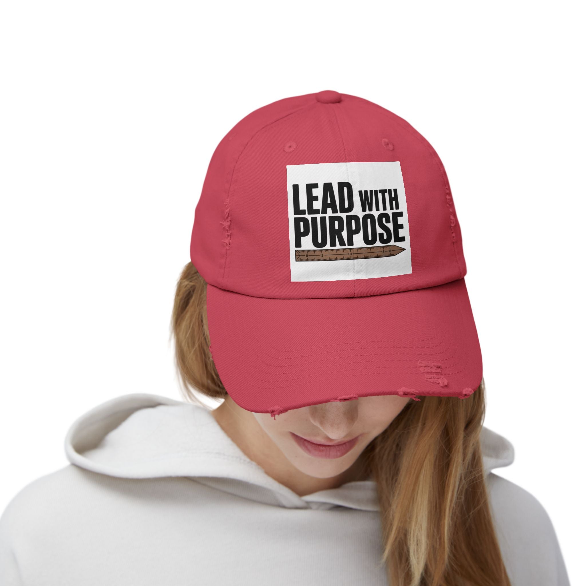 Distressed Cap with Inspirational Message, Casual Hat, Gift for Leaders, Motivational Headwear, Everyday Wear, Accessory for All Occasions