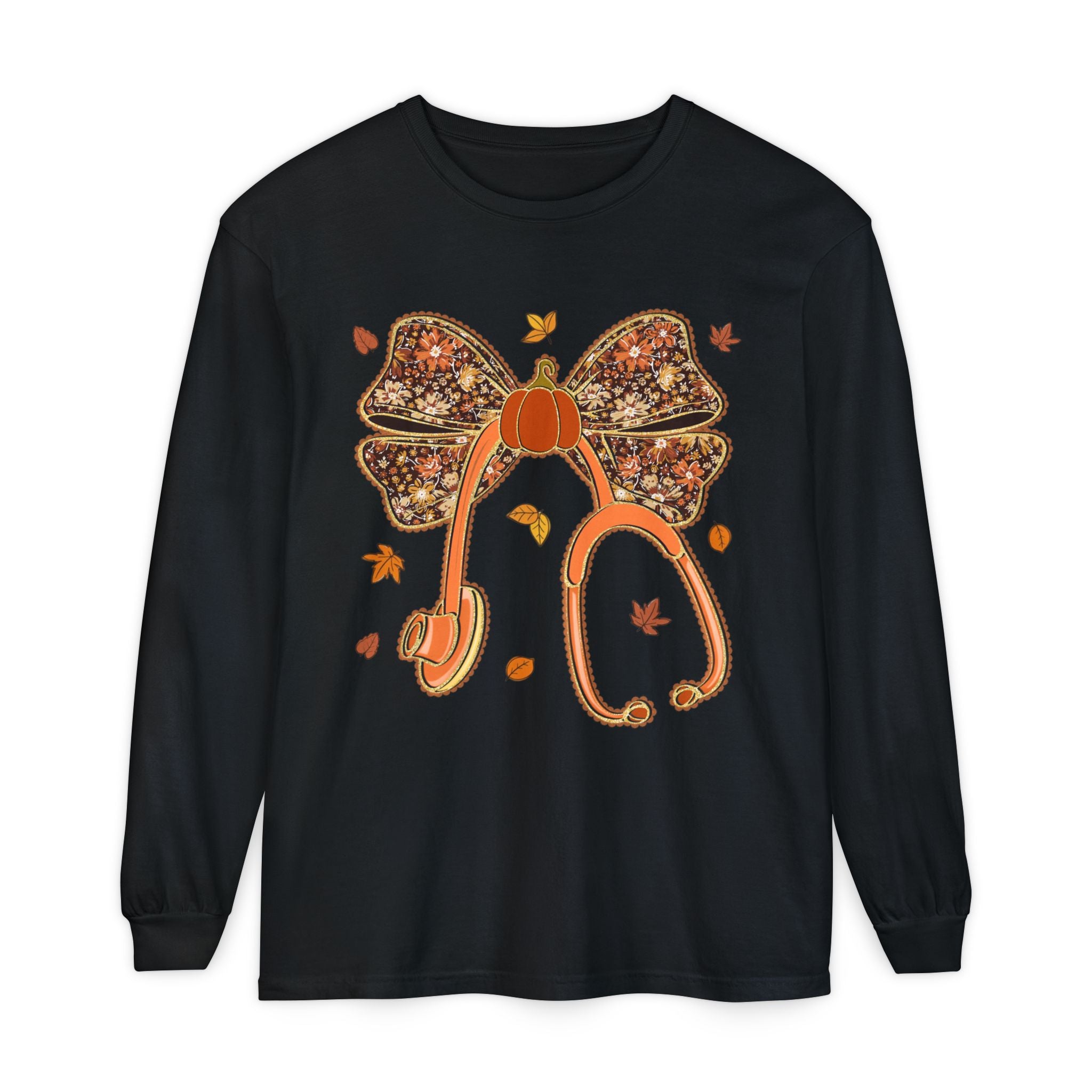 Floral Stethoscope Long Sleeve Tee