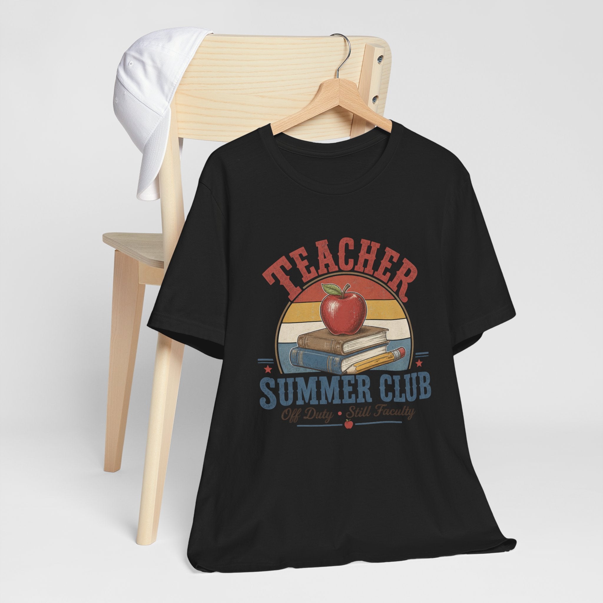 Teacher Summer Club T-Shirt — Retro Apple & Books Tee for Educators