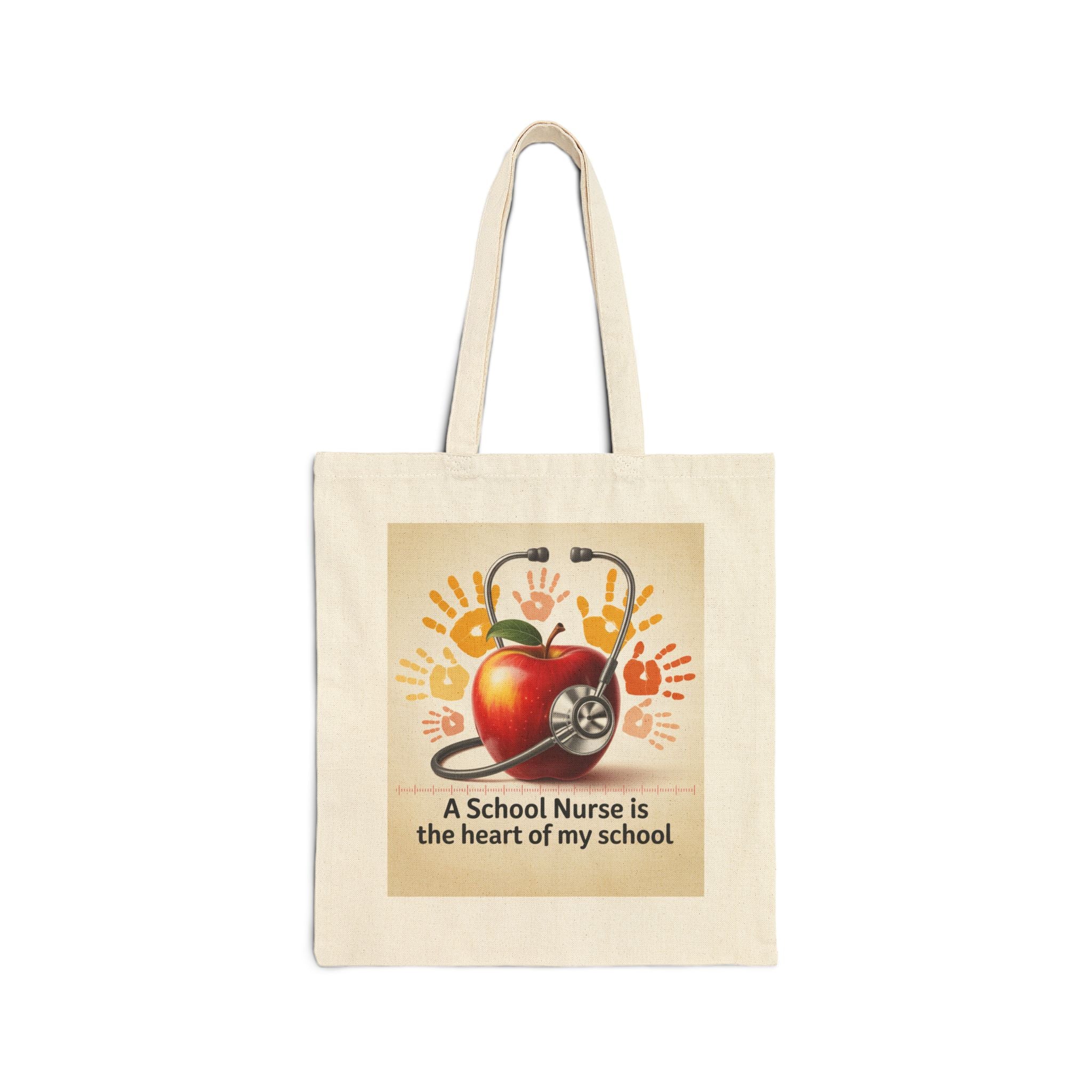 Heartfelt School Nurse Tote Bag - Eco-Friendly Canvas, Back to School, Teacher Gift, Nurse Appreciation, Classroom Essentials