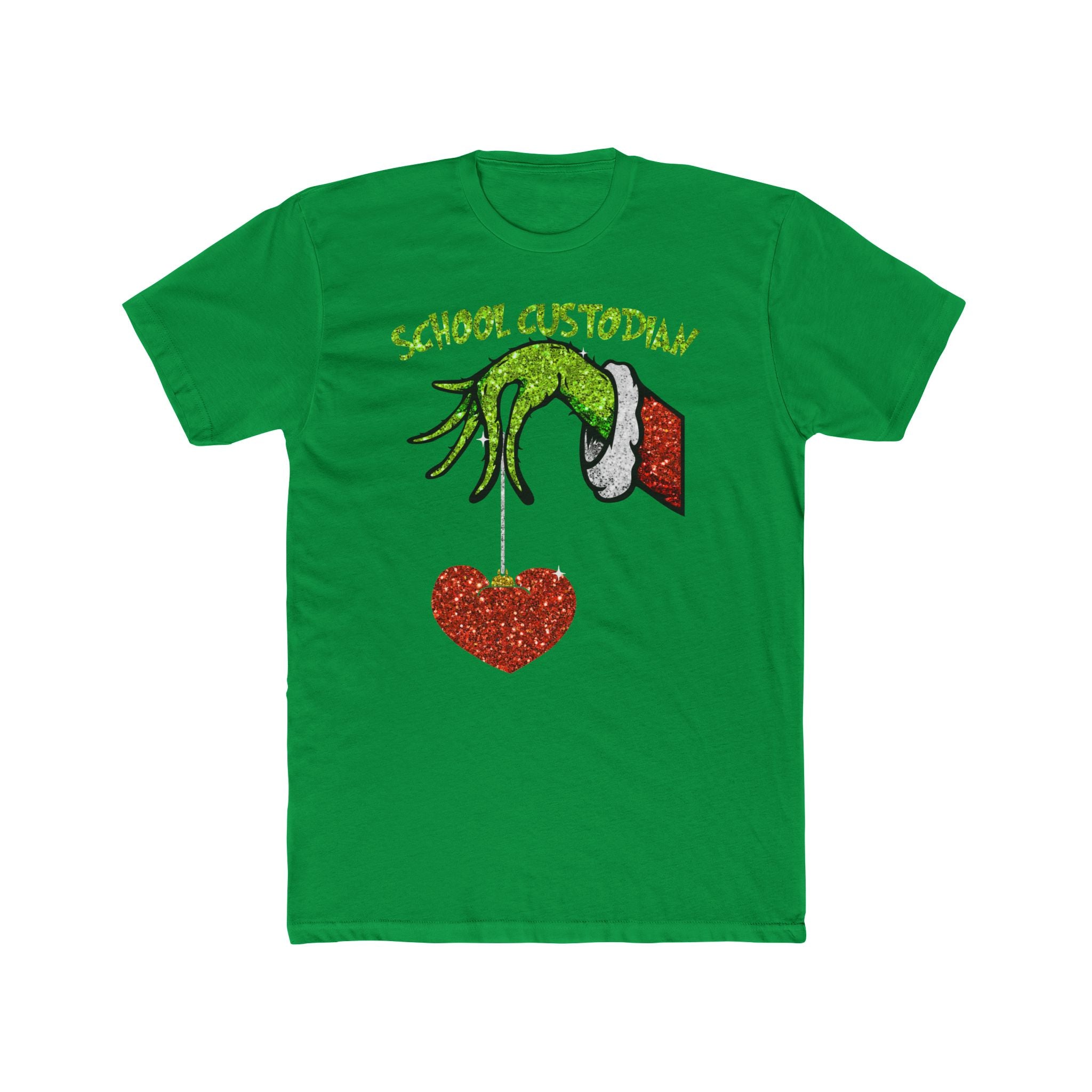 School Custodian Grinch Tee — Holiday Custodian Heart Shirt