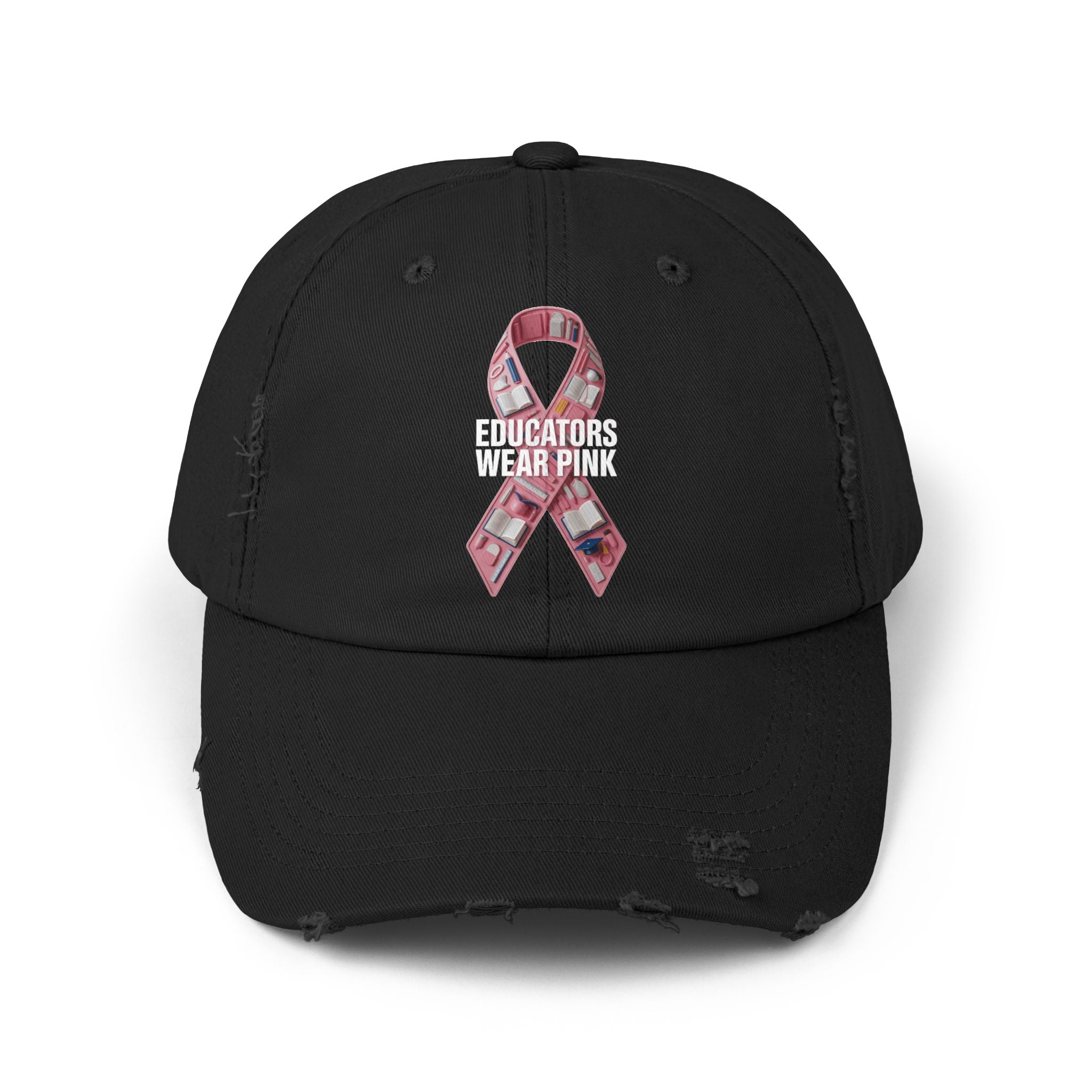 Educators Wear Pink , Unisex Distressed Cap