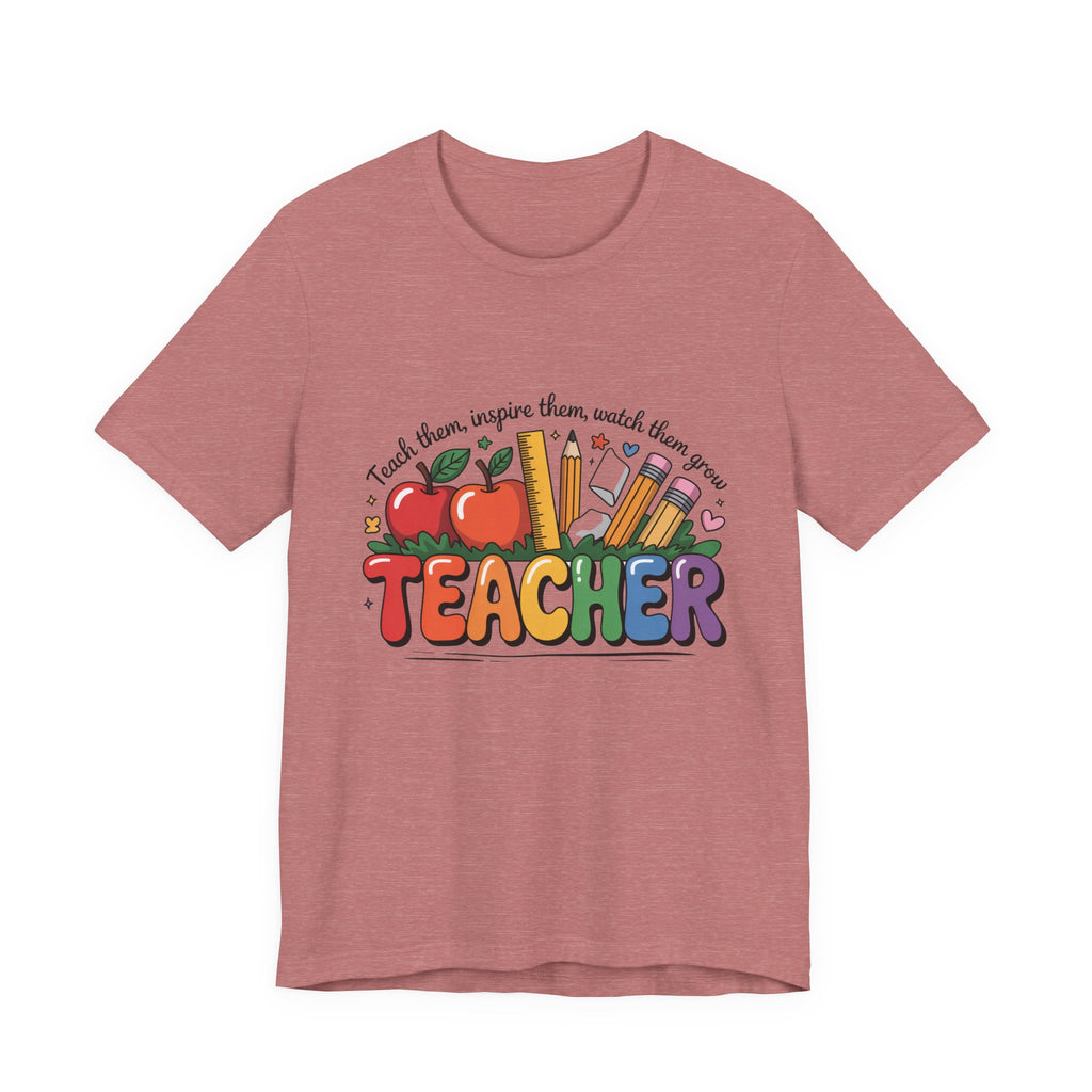 Colorful Teacher Appreciation Unisex Tee, Perfect Gift for Educators, Back to School, Graduation Gift, Teacher's Day, Classroom Wear