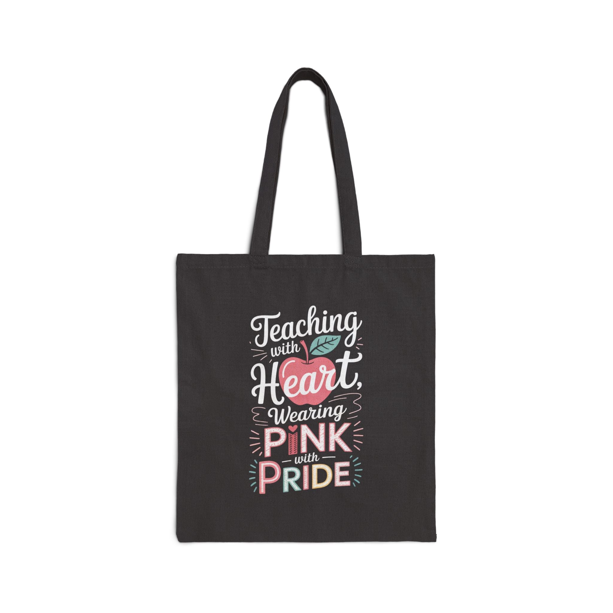 Teaching with Heart Canvas Tote Bag, Eco-Friendly Bag, Gift for Teachers,