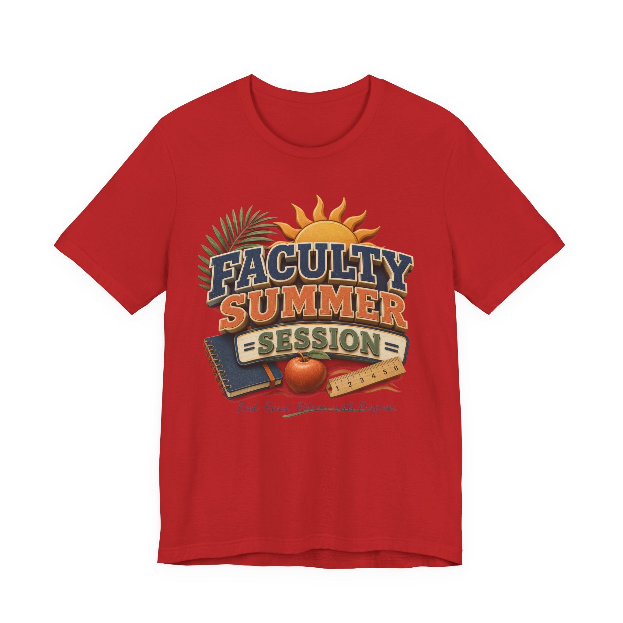 Faculty Summer Session T-Shirt — Retro Palm Sun Campus Tee
