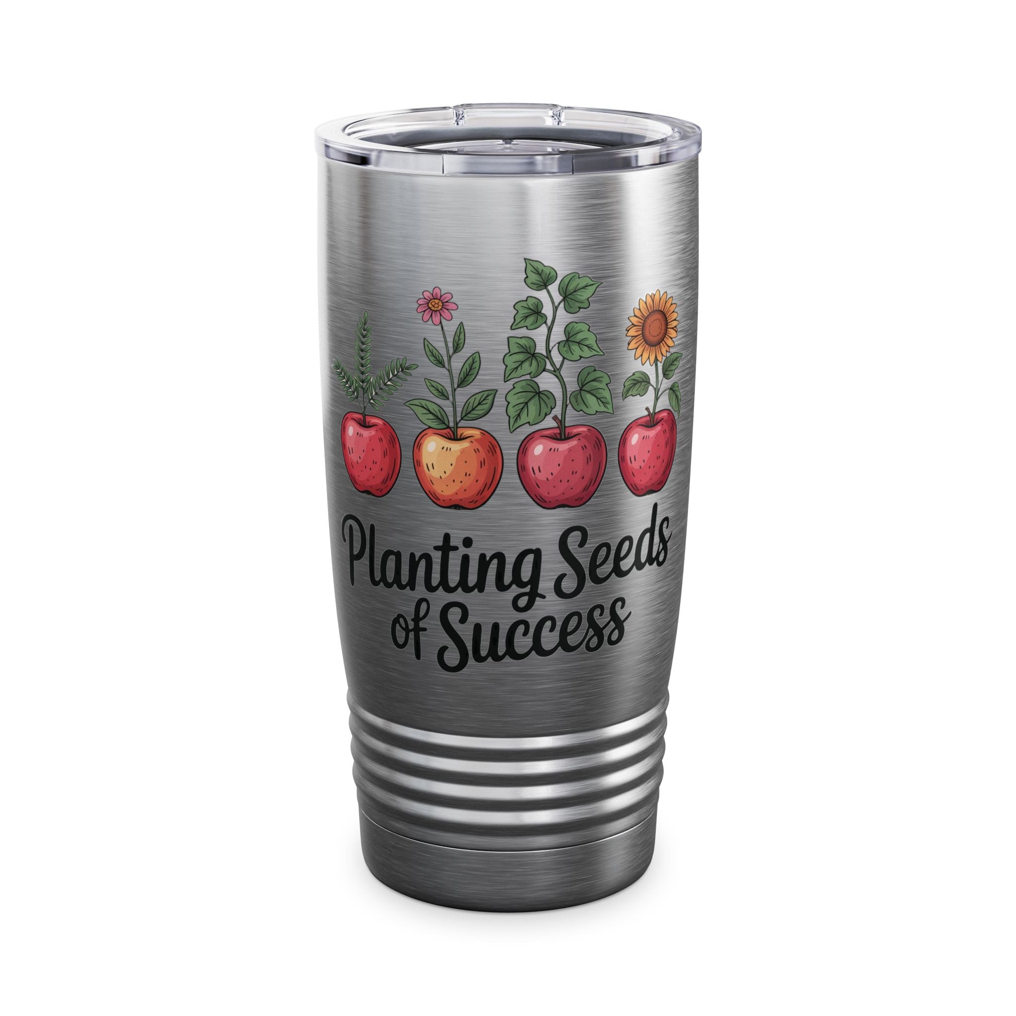 Inspirational Ringneck Tumbler - Planting Seeds of Success, Travel Mug, Motivational Drinkware, Gift for Teachers, Gardening Enthusiast
