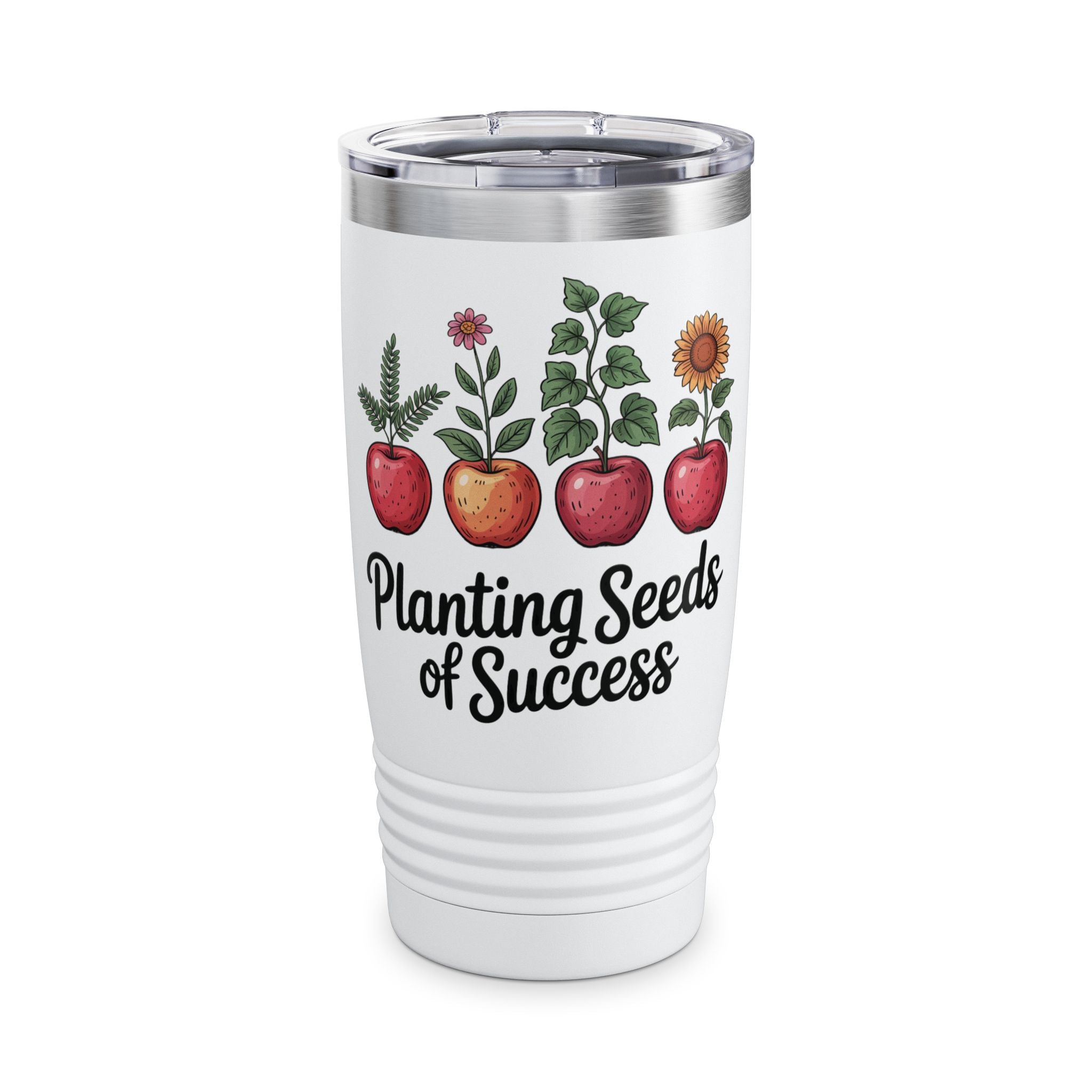 Inspirational Ringneck Tumbler - Planting Seeds of Success, Travel Mug, Motivational Drinkware, Gift for Teachers, Gardening Enthusiast