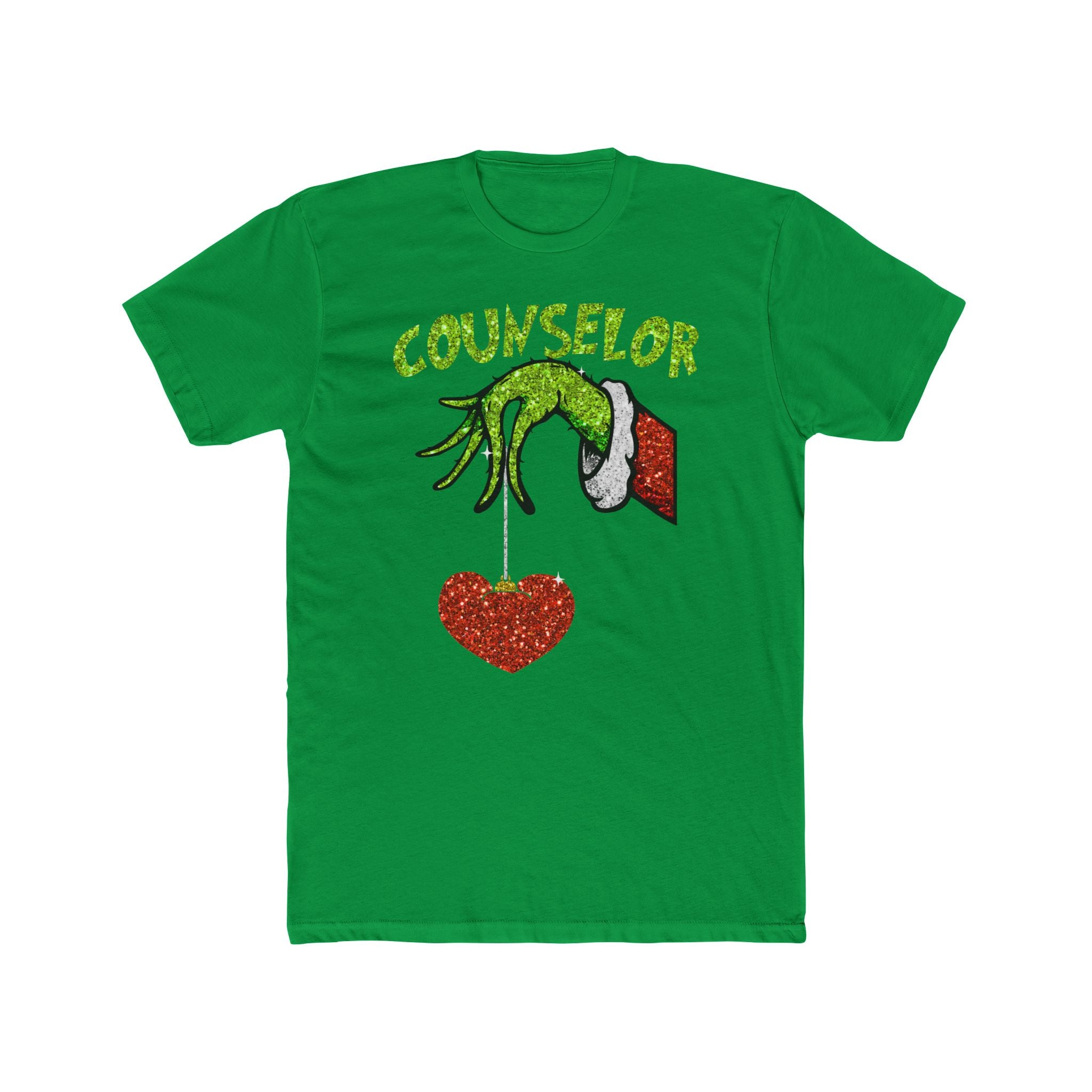 Counselor Grinch Hand Tee — Heart Ornament Holiday Shirt