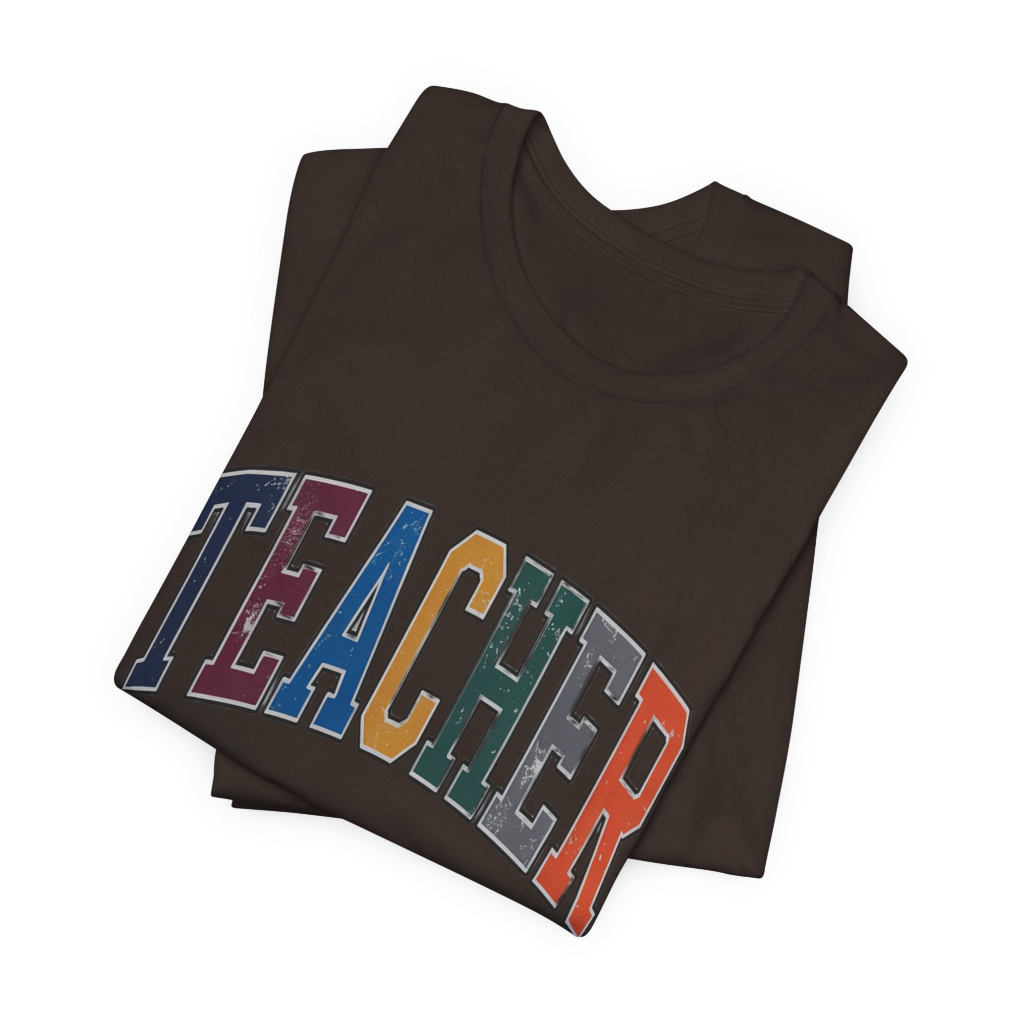Teacher Vintage Lettering T‑Shirt — Retro Collegiate Teacher Tee