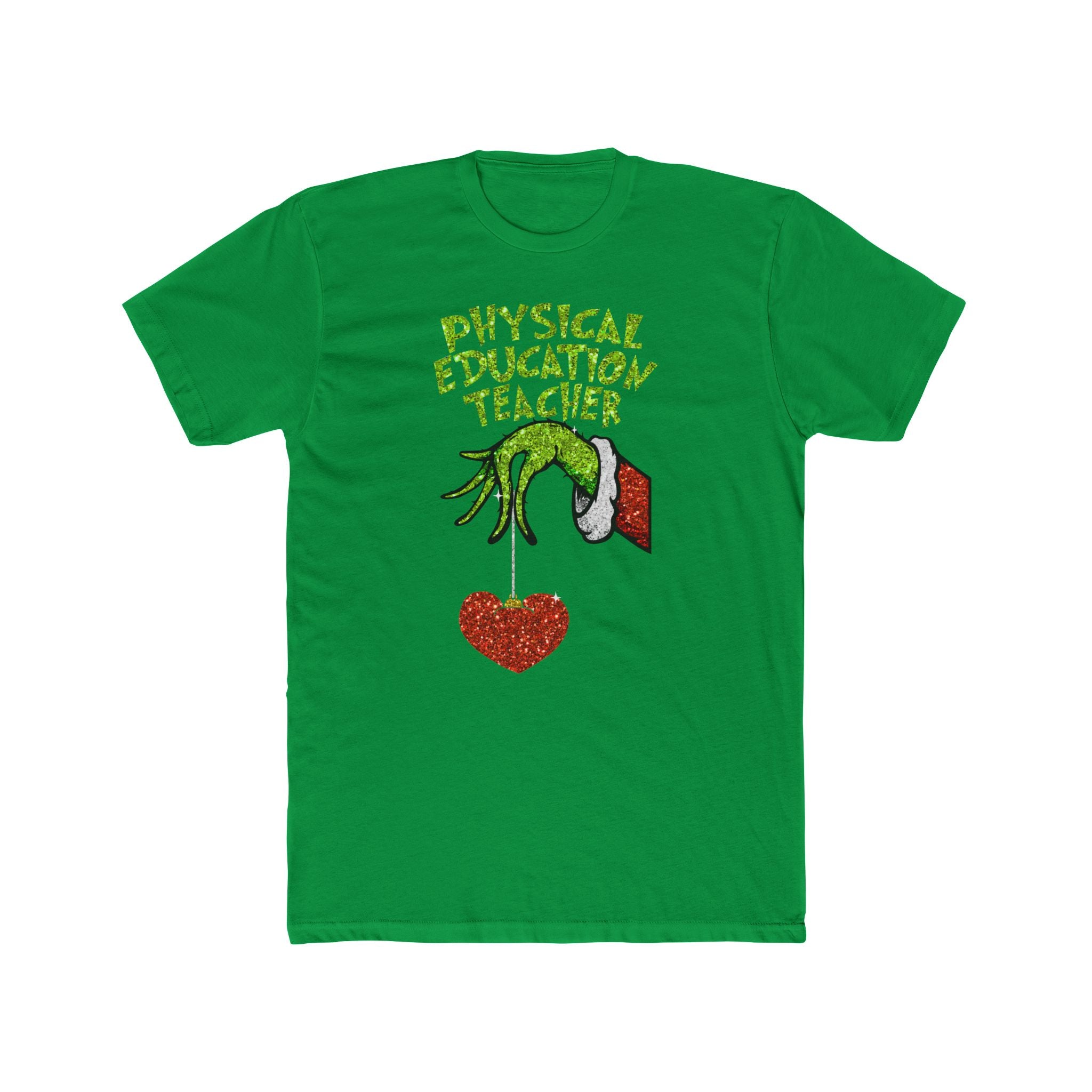 Physical Education Teacher Grinch Hand T‑Shirt — Funny PE Teacher Christmas Tee