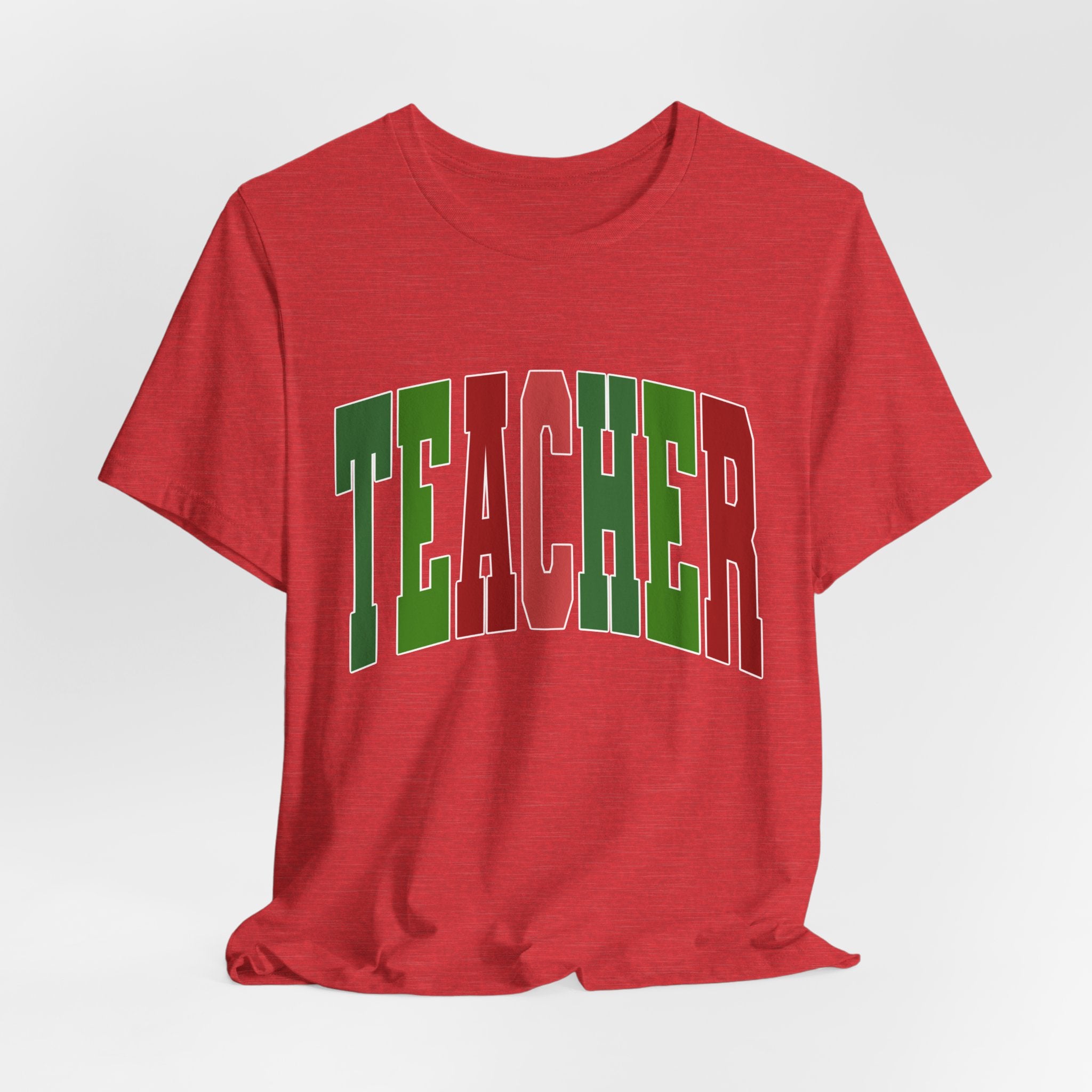 Teacher Arch Logo T‑Shirt — Red & Green School Spirit Tee