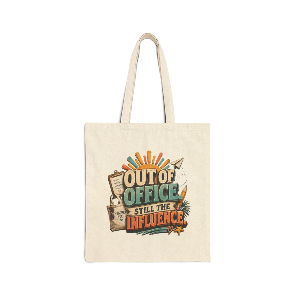 Tote Bag — "Out of Office Still the Influence" Retro Canvas Tote