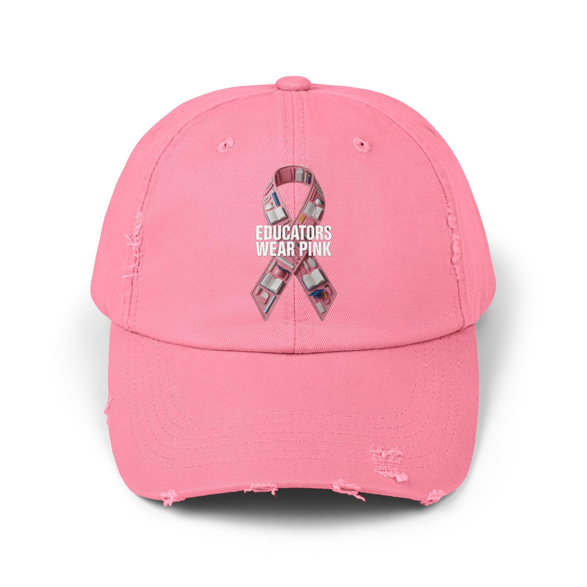 Educators Wear Pink , Unisex Distressed Cap