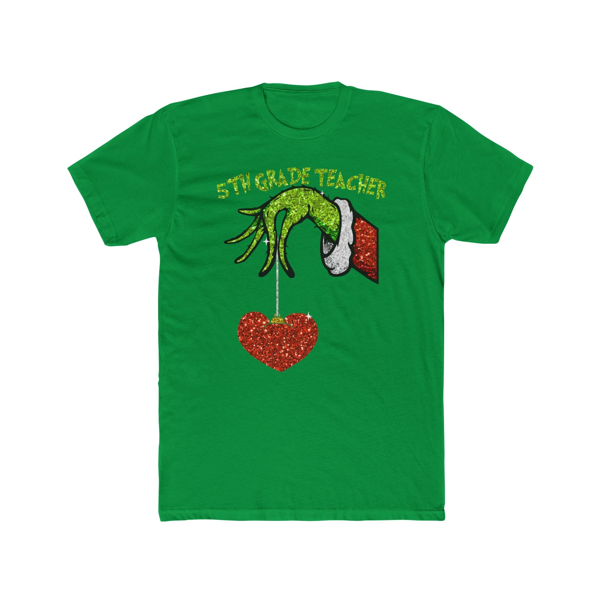 5th Grade Teacher Grinch Hand Holding Heart T‑Shirt