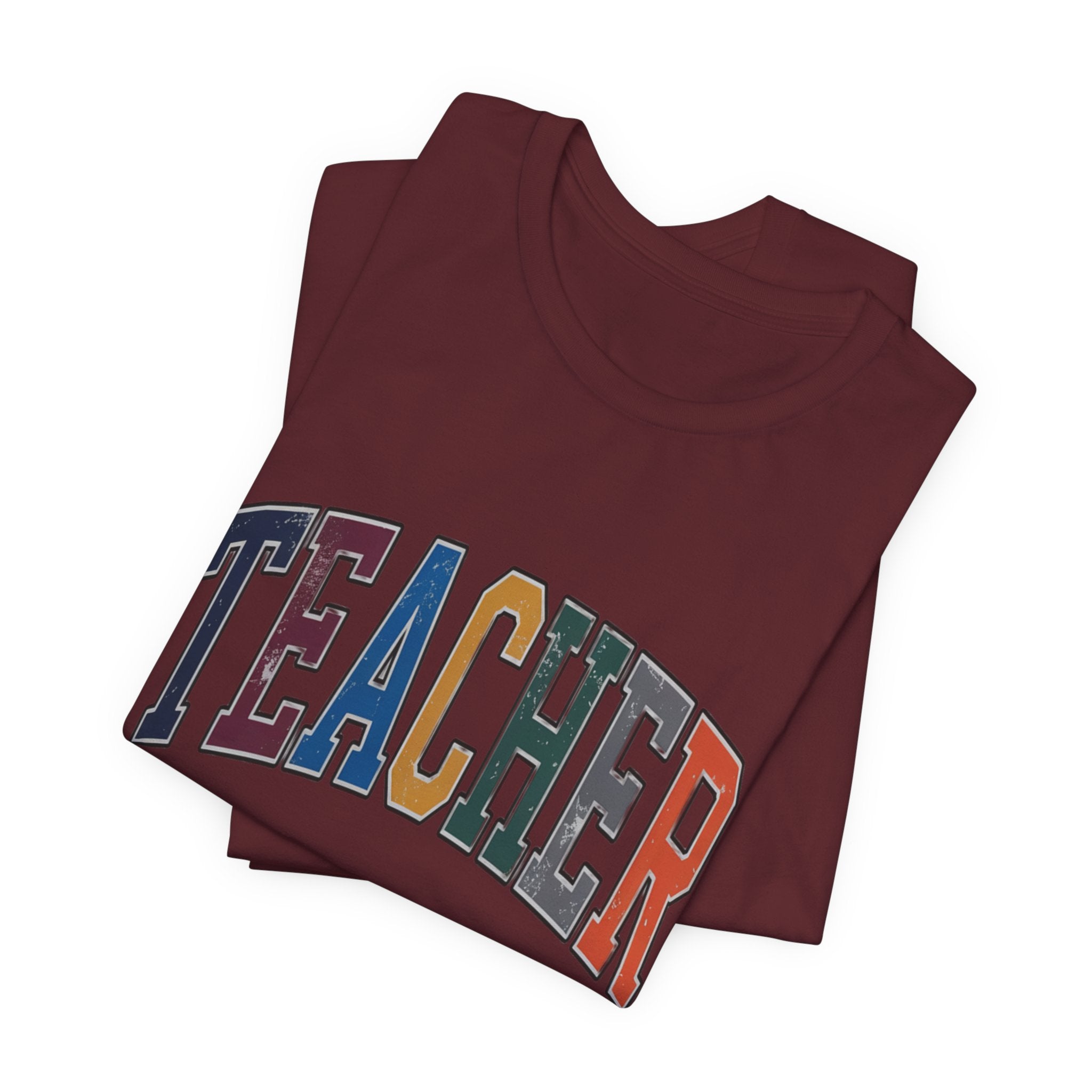 Teacher Vintage Lettering T‑Shirt — Retro Collegiate Teacher Tee