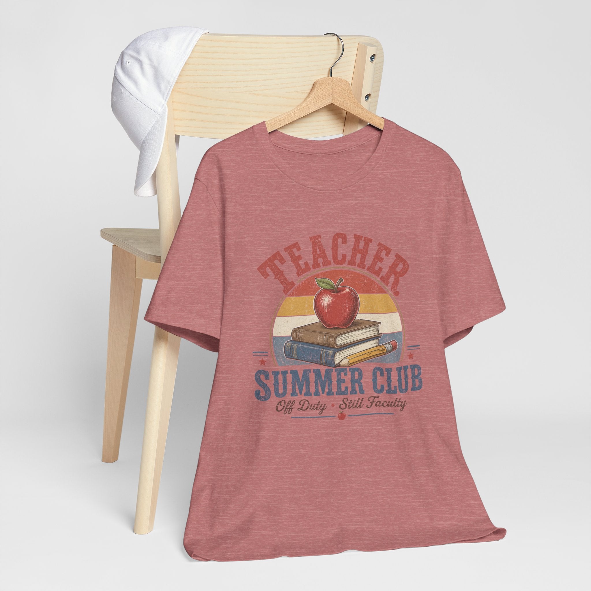 Teacher Summer Club T-Shirt — Retro Apple & Books Tee for Educators