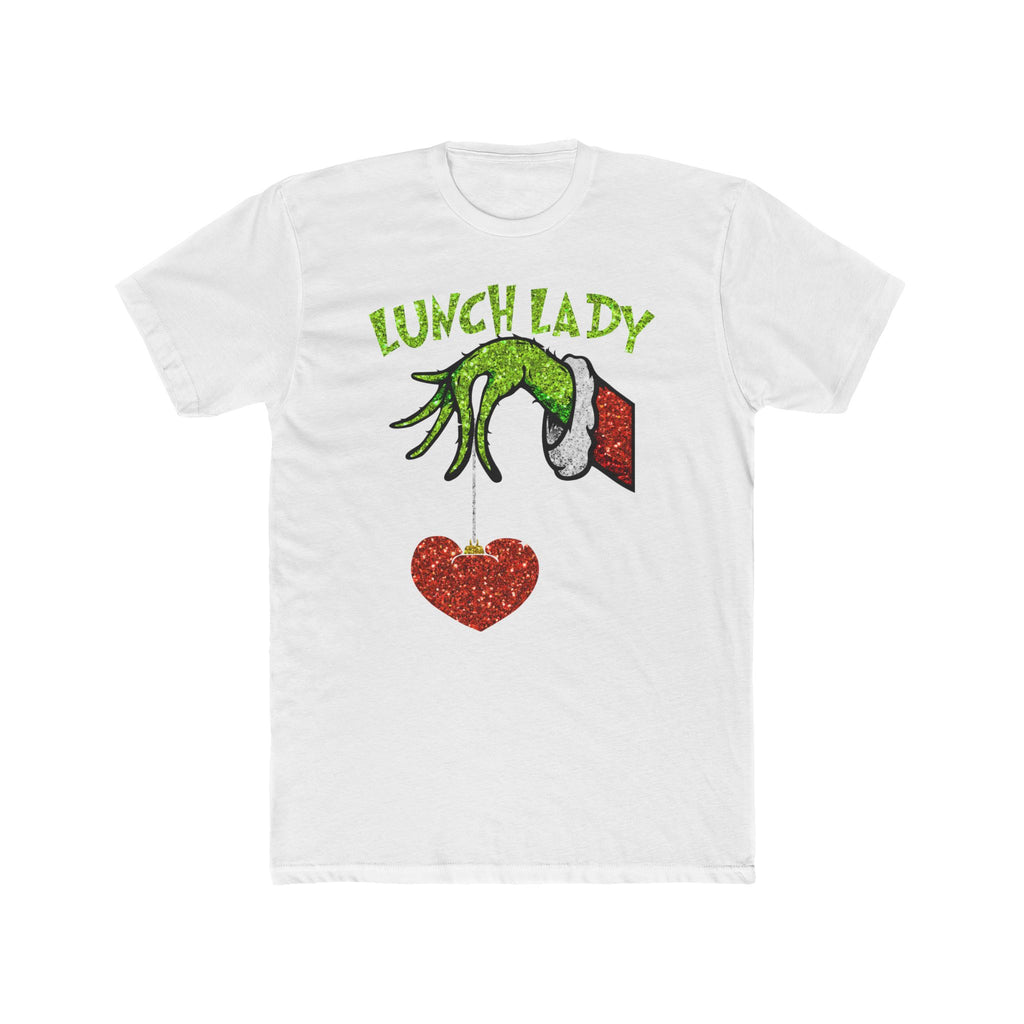 Lunch Lady T‑Shirt — Grinch Hand Holding Heart School Cafeteria Tee