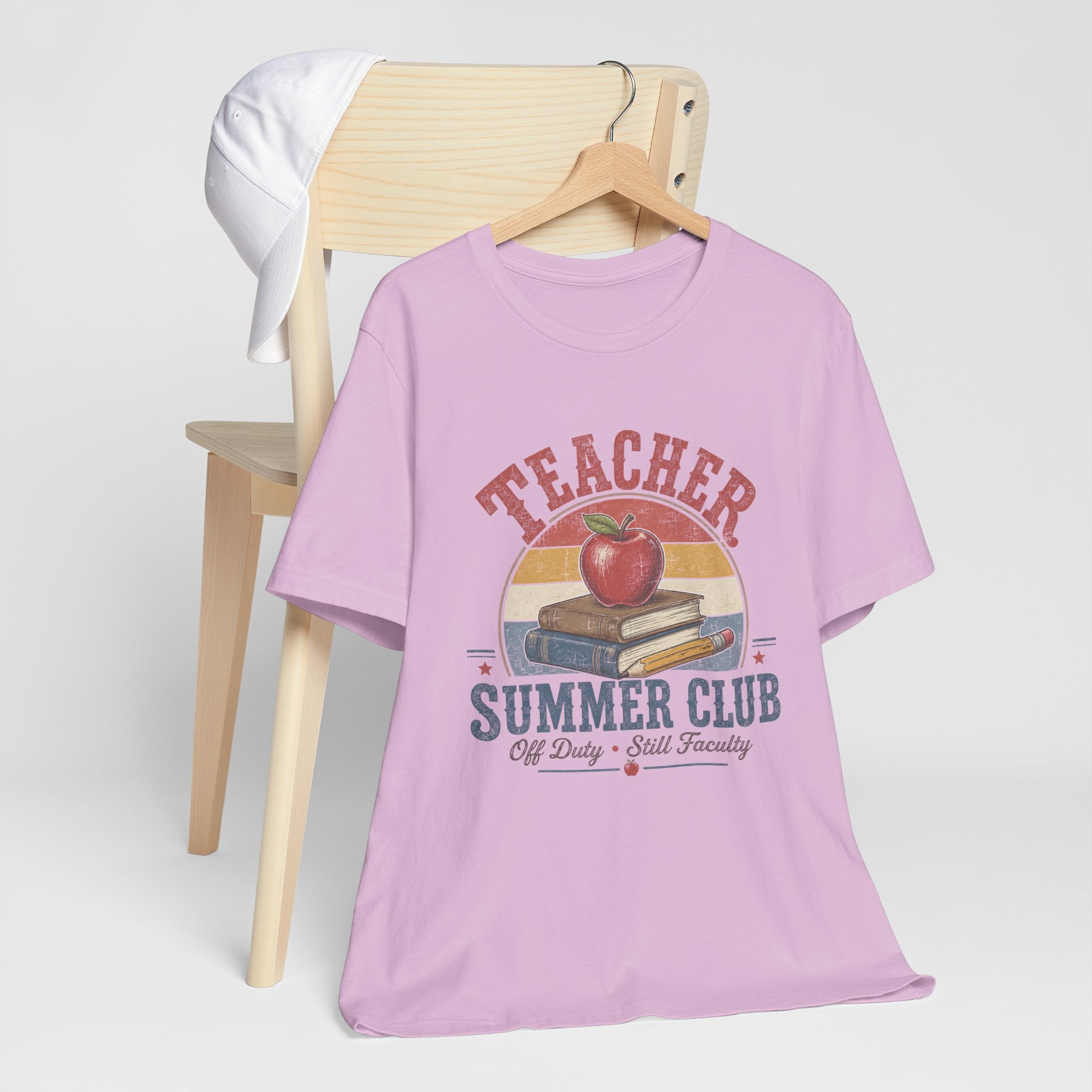 Teacher Summer Club T-Shirt — Retro Apple & Books Tee for Educators