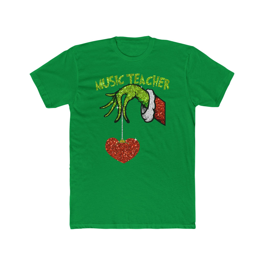 Music Teacher Grinch Hand T‑Shirt — Holiday Music Teacher Tee