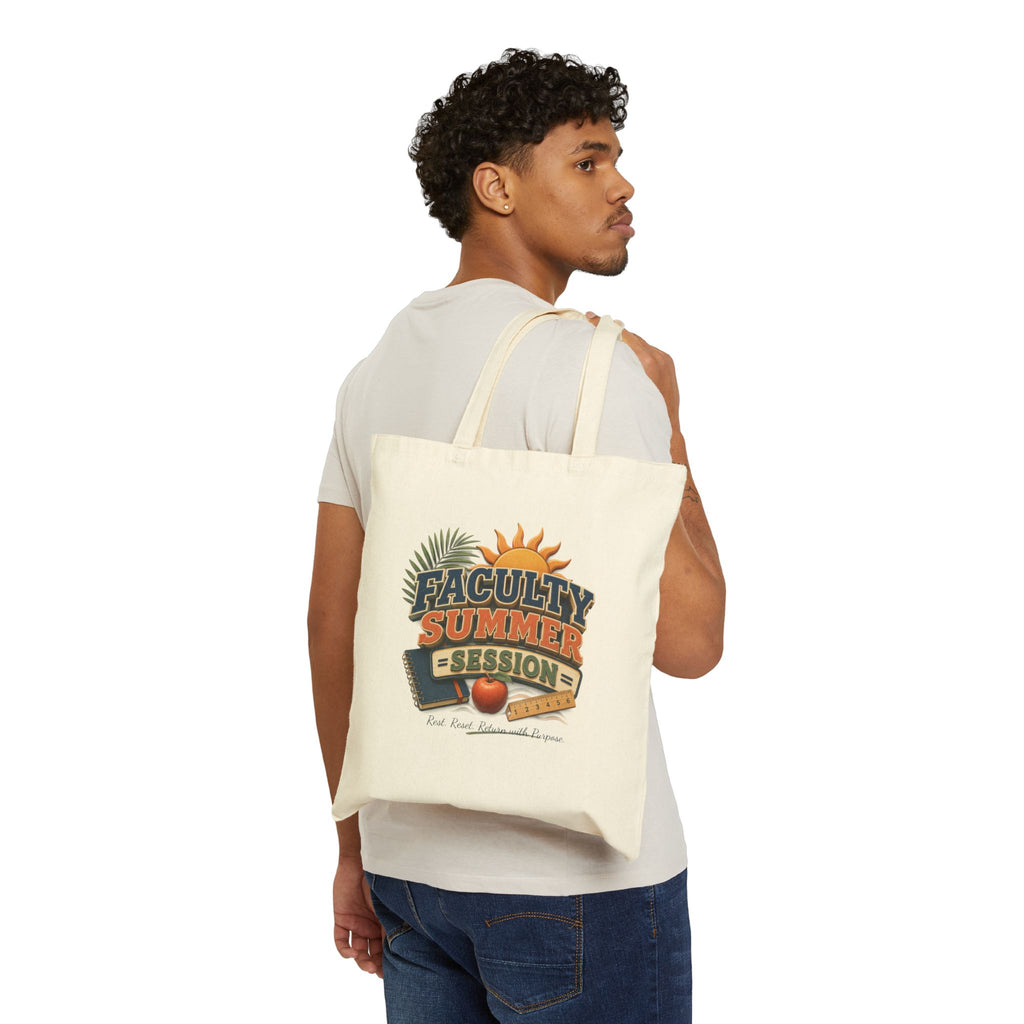 Tote Bag — 'Faculty Summer Session' Vintage Camp Graphic Canvas Tote