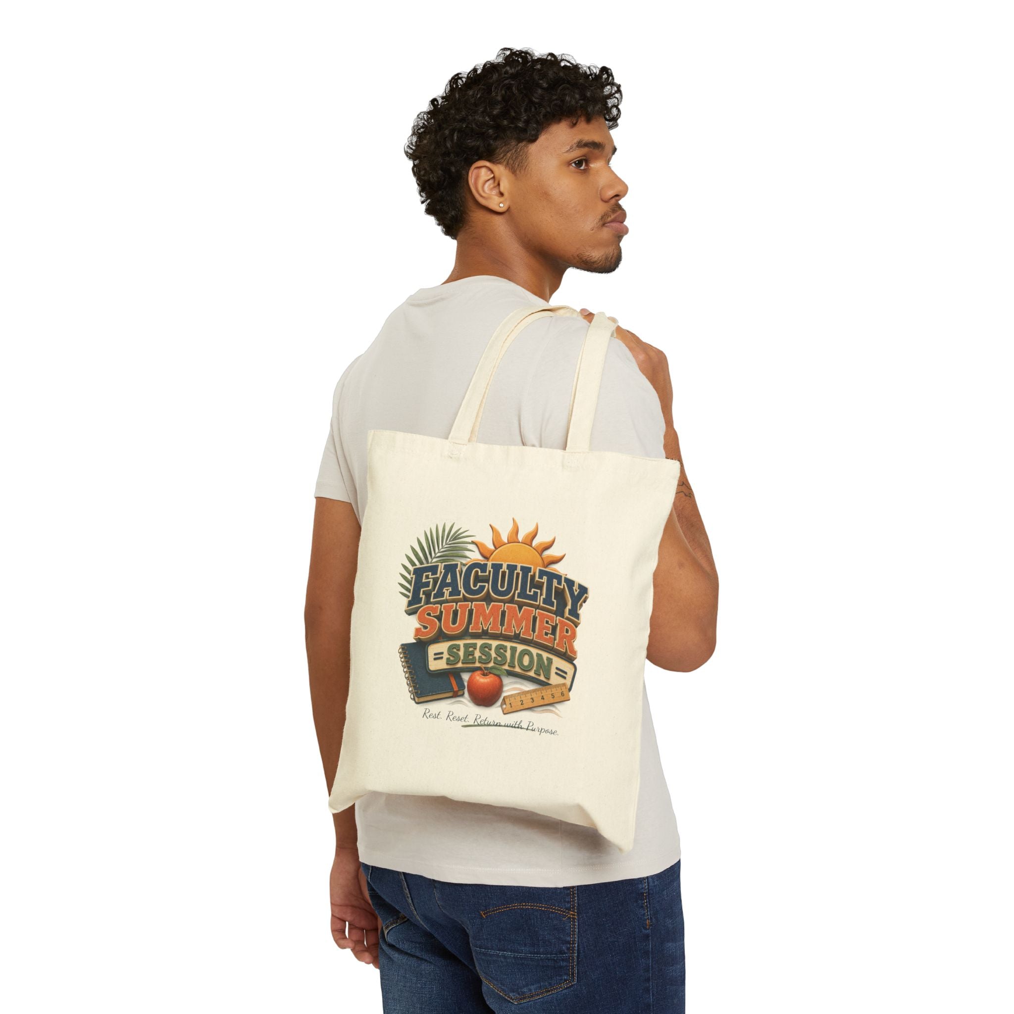 Tote Bag — 'Faculty Summer Session' Vintage Camp Graphic Canvas Tote