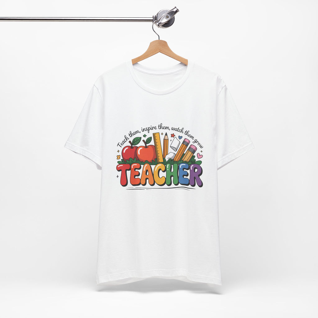 Colorful Teacher Appreciation Unisex Tee, Perfect Gift for Educators, Back to School, Graduation Gift, Teacher's Day, Classroom Wear