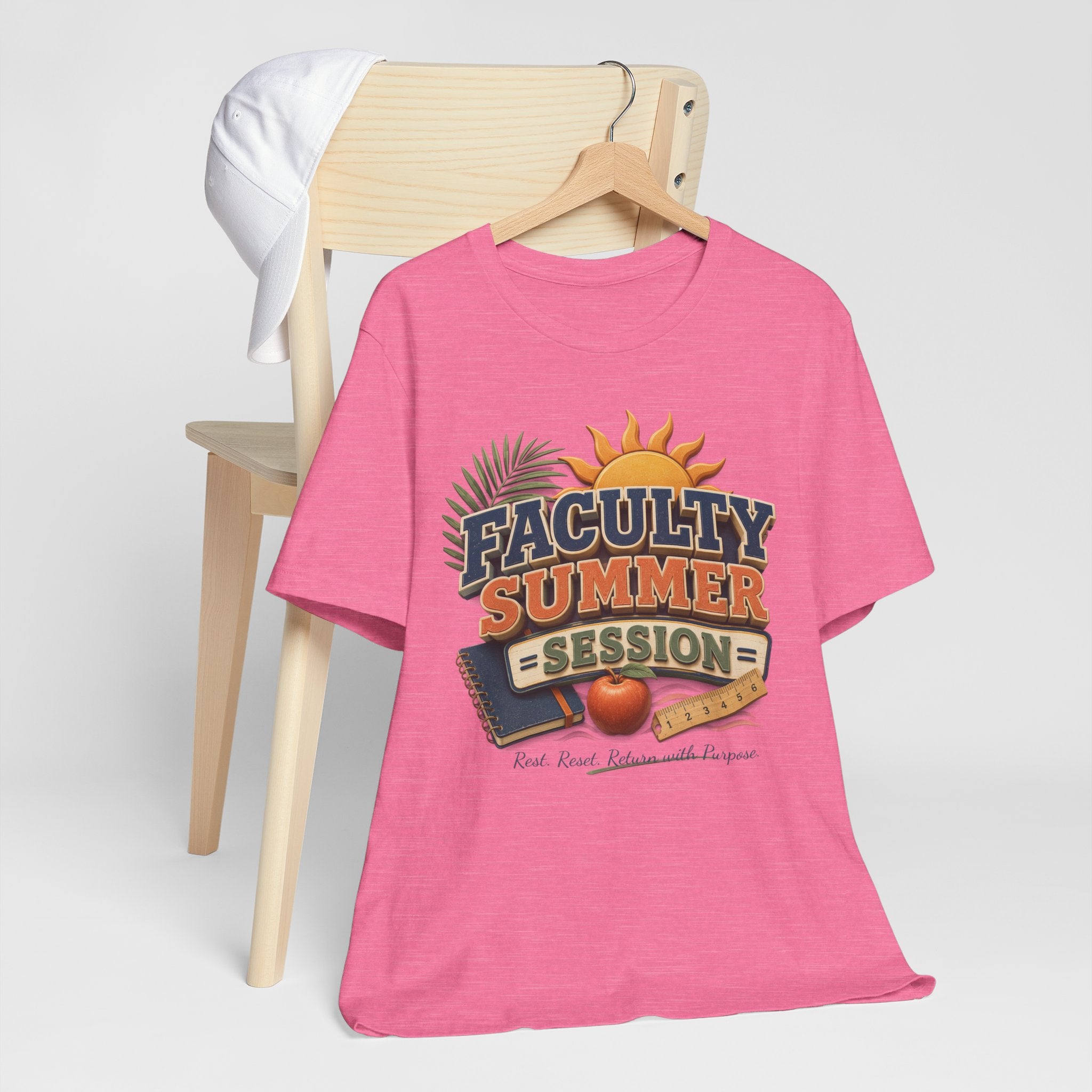 Faculty Summer Session T-Shirt — Retro Palm Sun Campus Tee