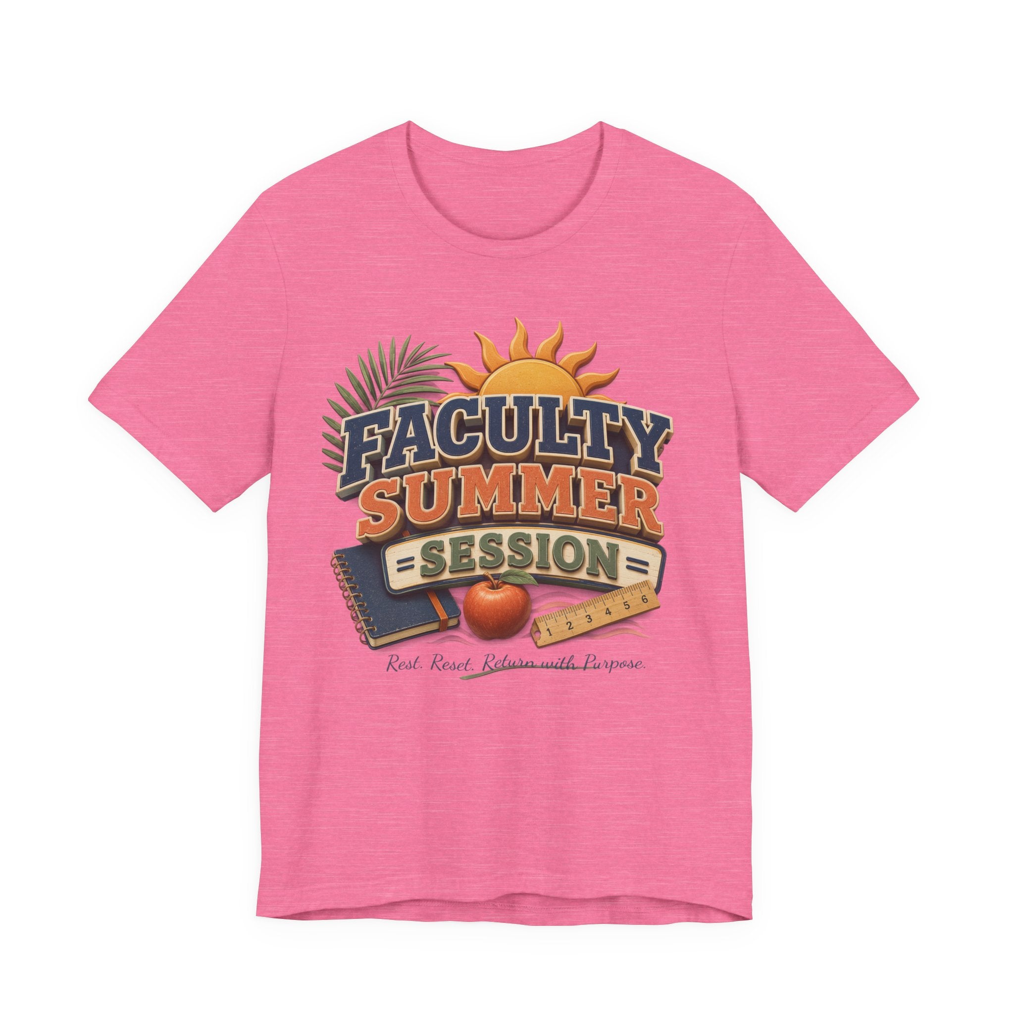 Faculty Summer Session T-Shirt — Retro Palm Sun Campus Tee