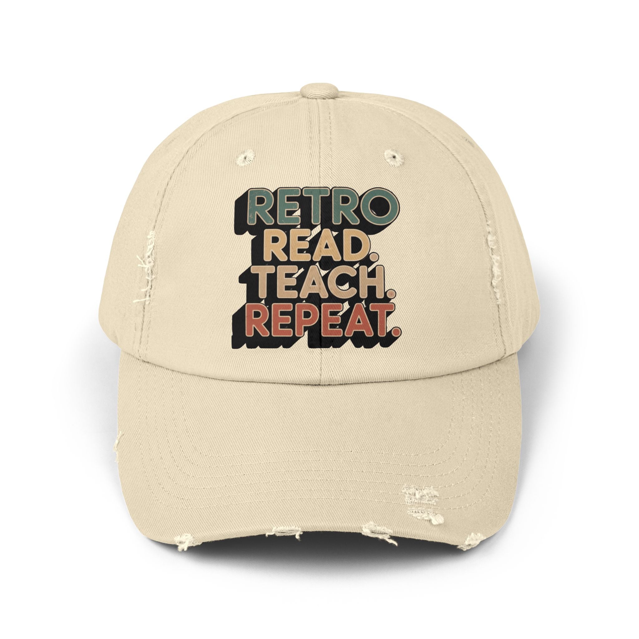 Retro Teacher Cap, Distressed Cap for Educators, Gift for Readers, Casual Fashion Hat, Teacher Appreciation Gift, Fun Book Lover Accessory