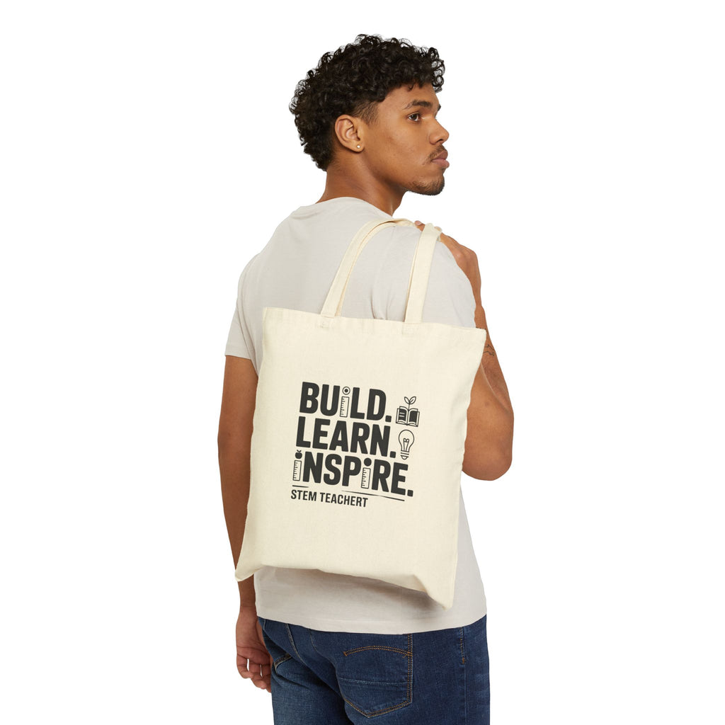 Inspiring STEM Teacher Tote Bag | Eco-Friendly Cotton Bag for Teachers, Learning, School Supplies, Gifts, Reusable