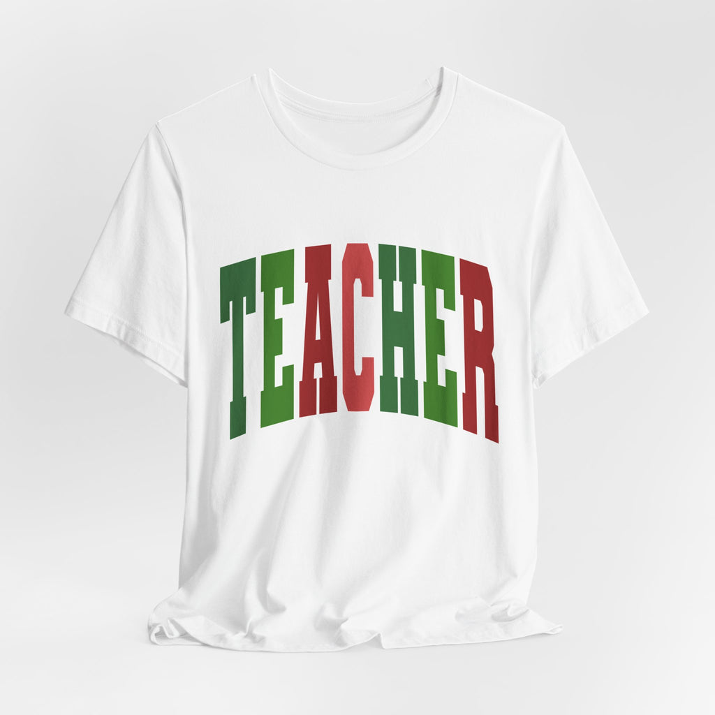 Teacher Arch Logo T‑Shirt — Red & Green School Spirit Tee