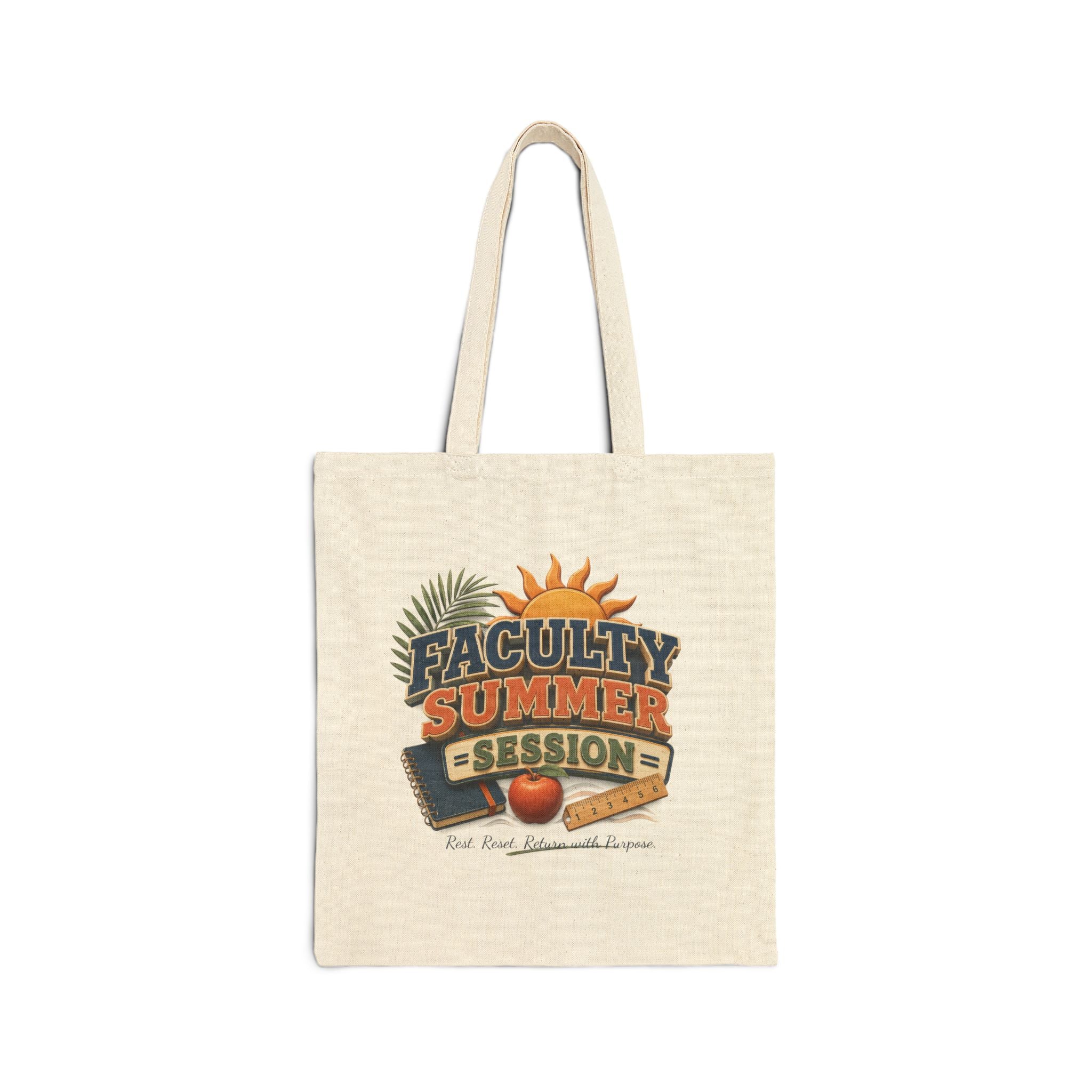 Tote Bag — 'Faculty Summer Session' Vintage Camp Graphic Canvas Tote