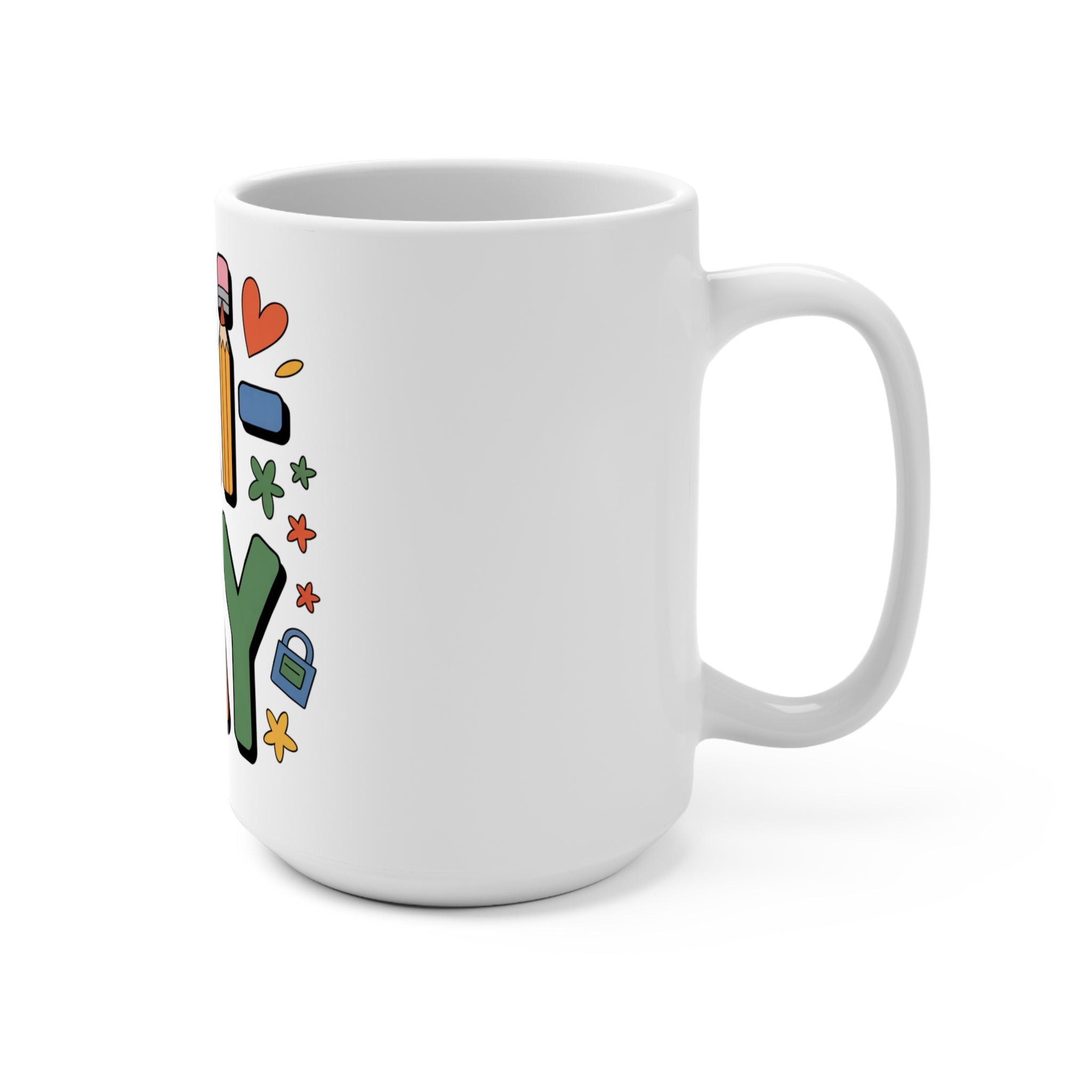 Colorful 'FRI-YAY' Coffee Mug, Fun Tea Cup, Gift for Teachers, Inspirational Office Decor, Friday Motivation, Creative Home Drinkware