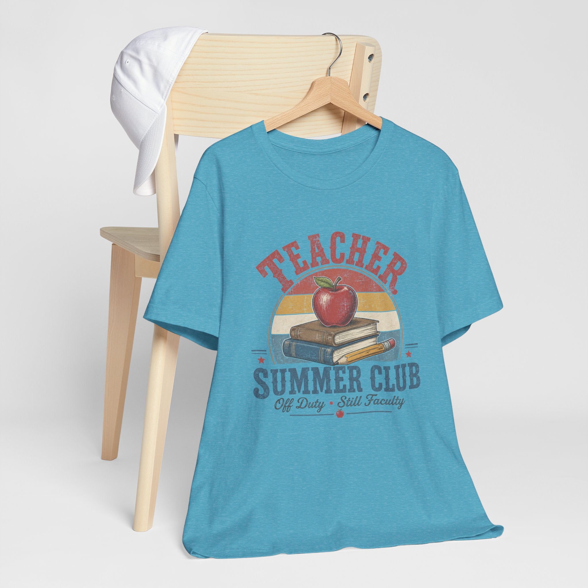 Teacher Summer Club T-Shirt — Retro Apple & Books Tee for Educators