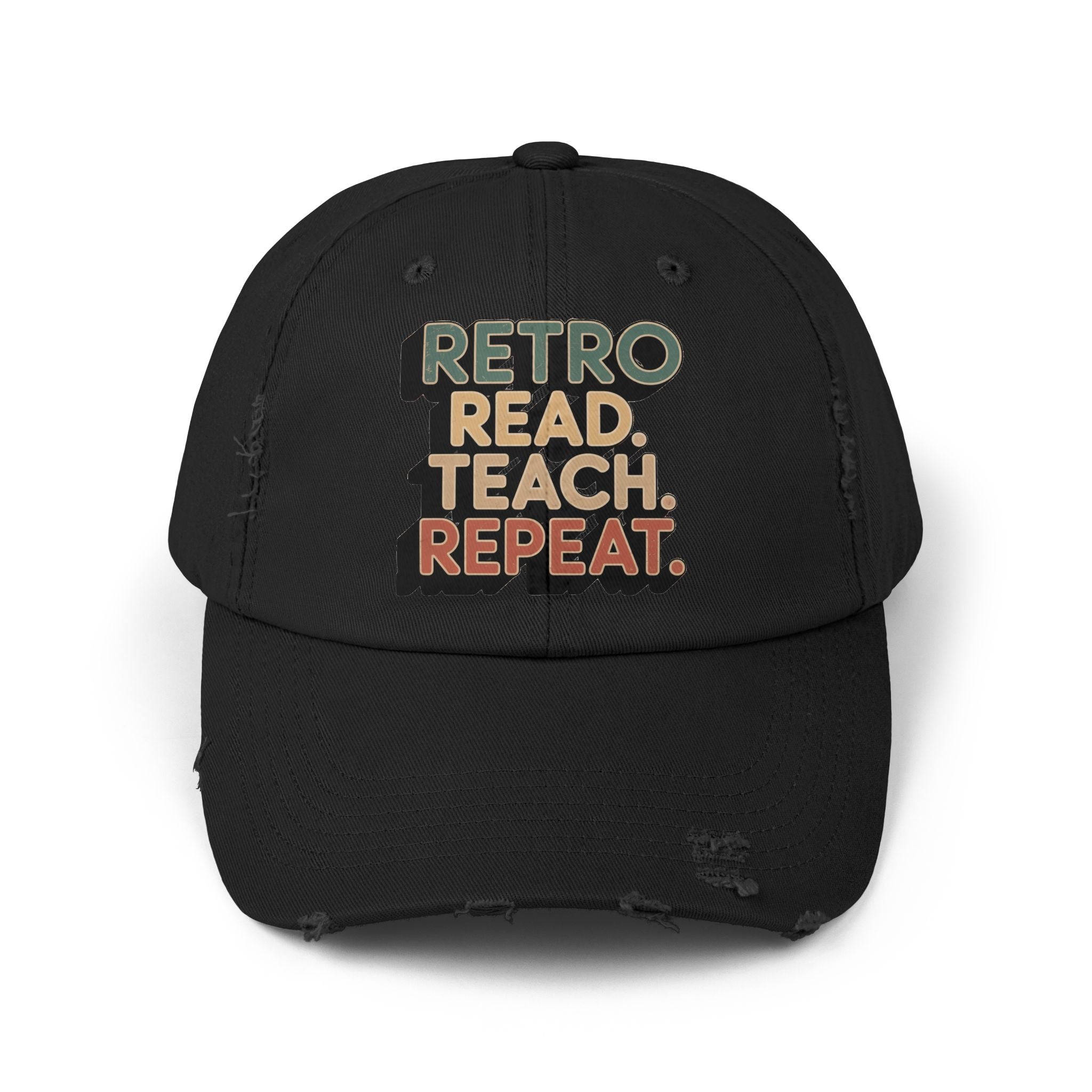 Retro Teacher Cap, Distressed Cap for Educators, Gift for Readers, Casual Fashion Hat, Teacher Appreciation Gift, Fun Book Lover Accessory