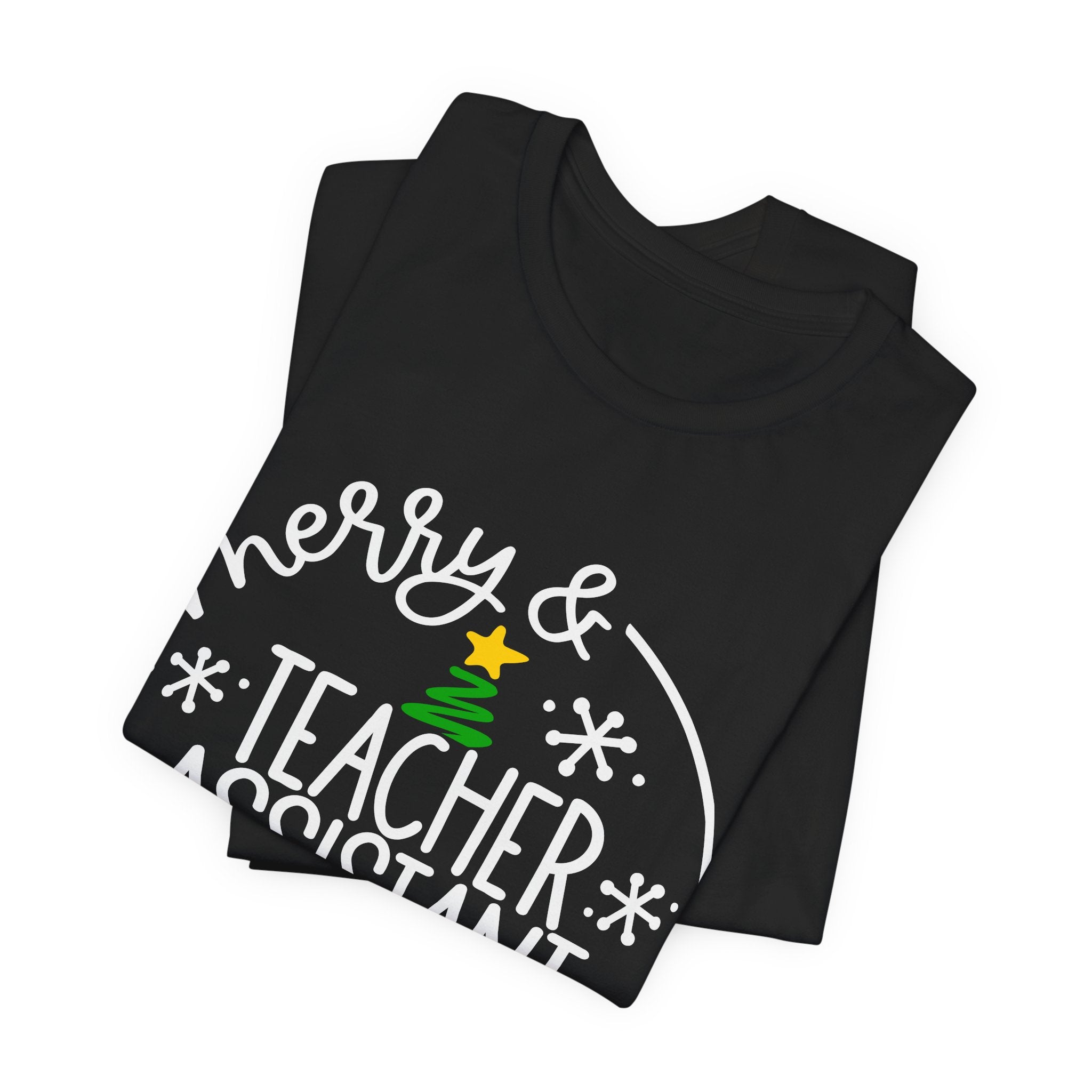 Merry & Bright Teacher Assistant T-Shirt — Christmas Holiday Tee for Teaching Assistants