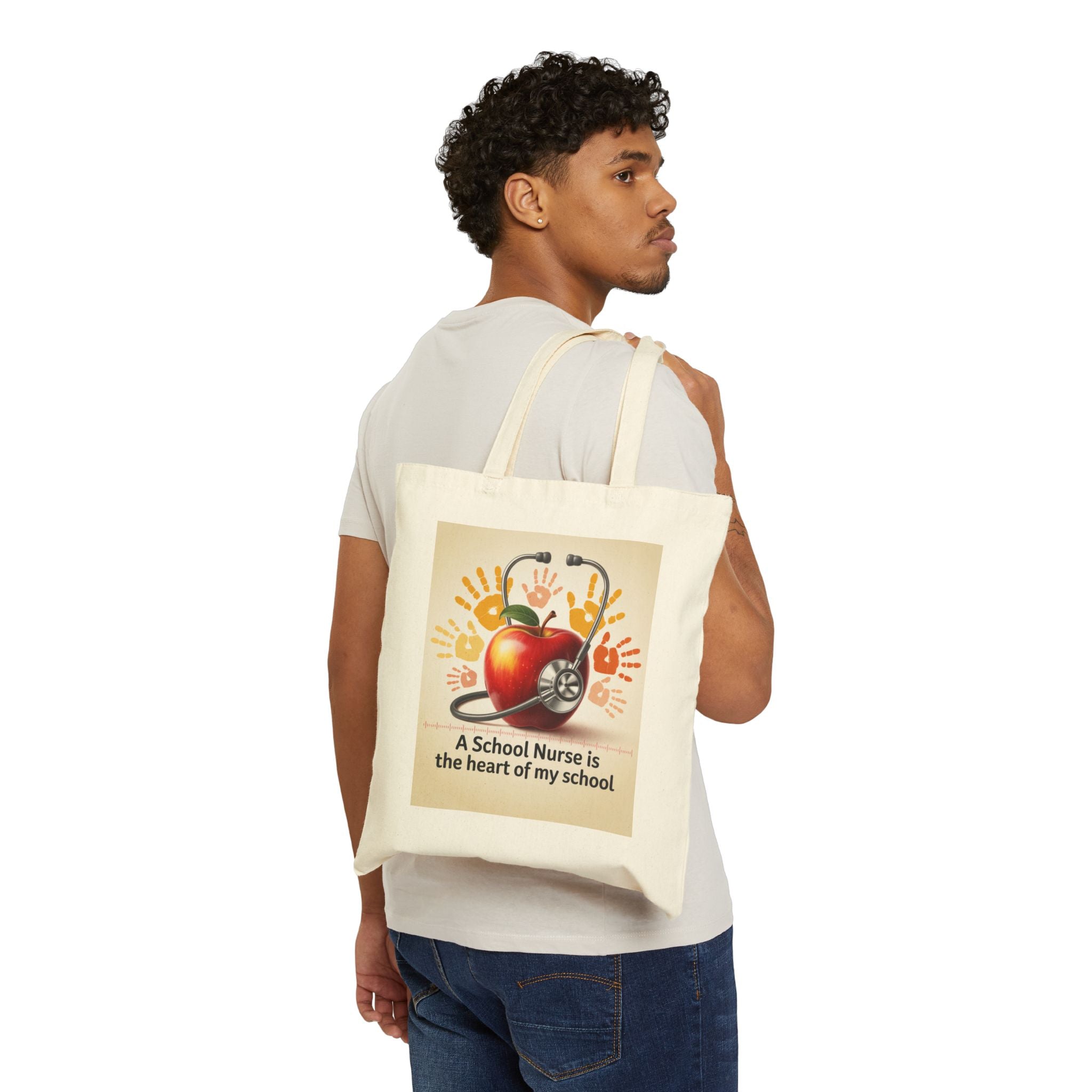 Heartfelt School Nurse Tote Bag - Eco-Friendly Canvas, Back to School, Teacher Gift, Nurse Appreciation, Classroom Essentials