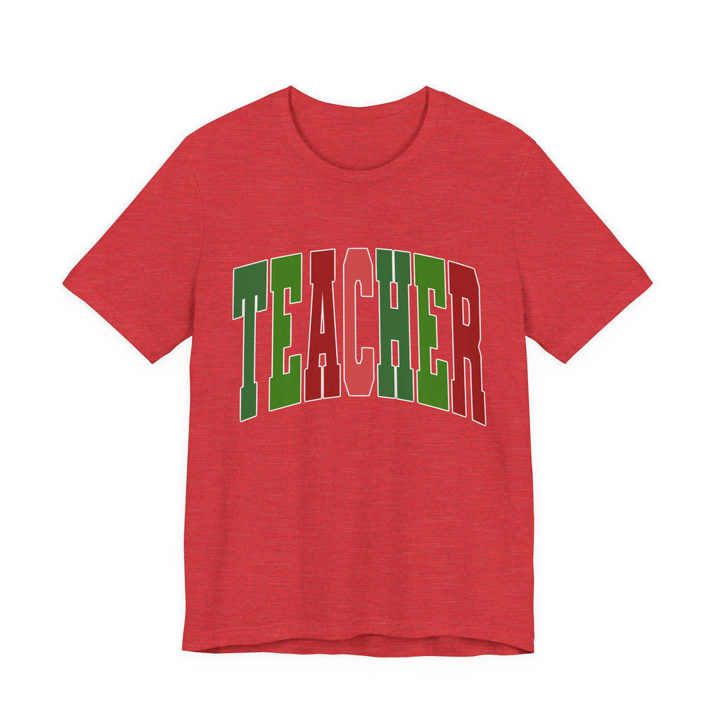 Teacher Arch Logo T‑Shirt — Red & Green School Spirit Tee