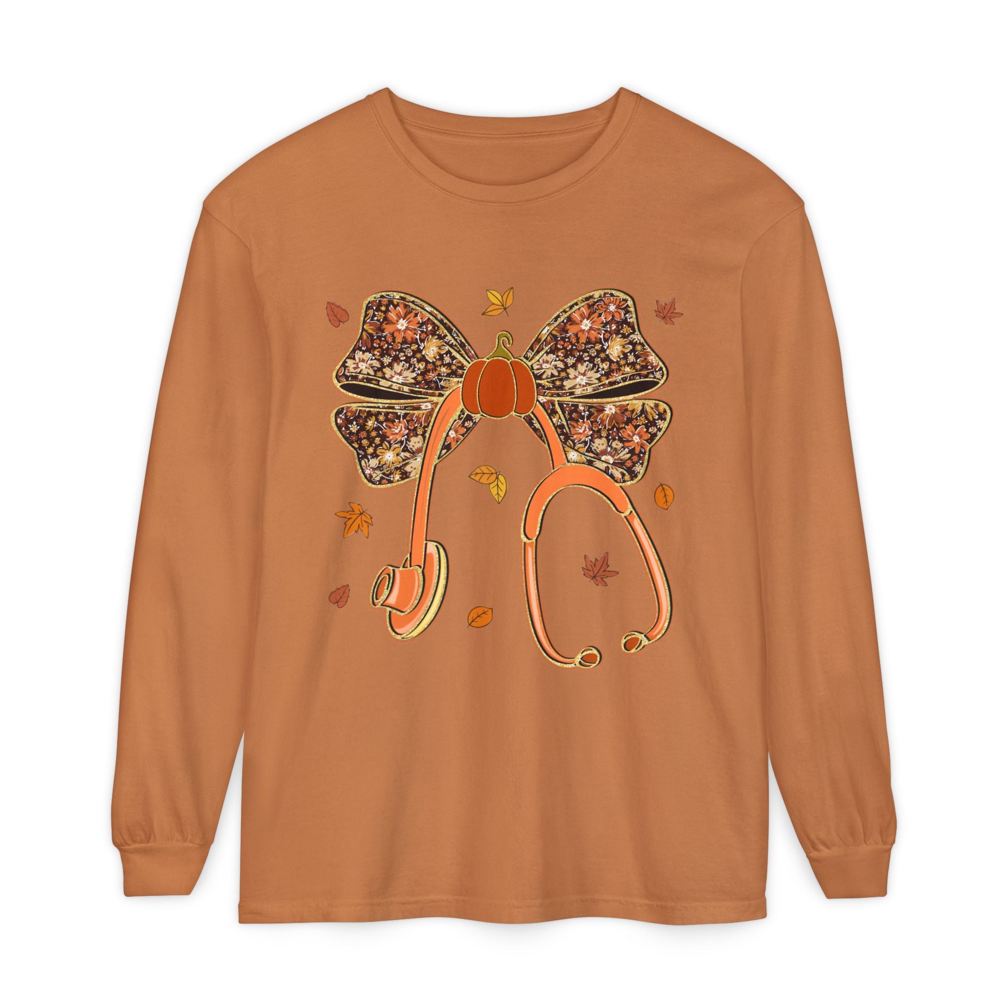 Floral Stethoscope Long Sleeve Tee