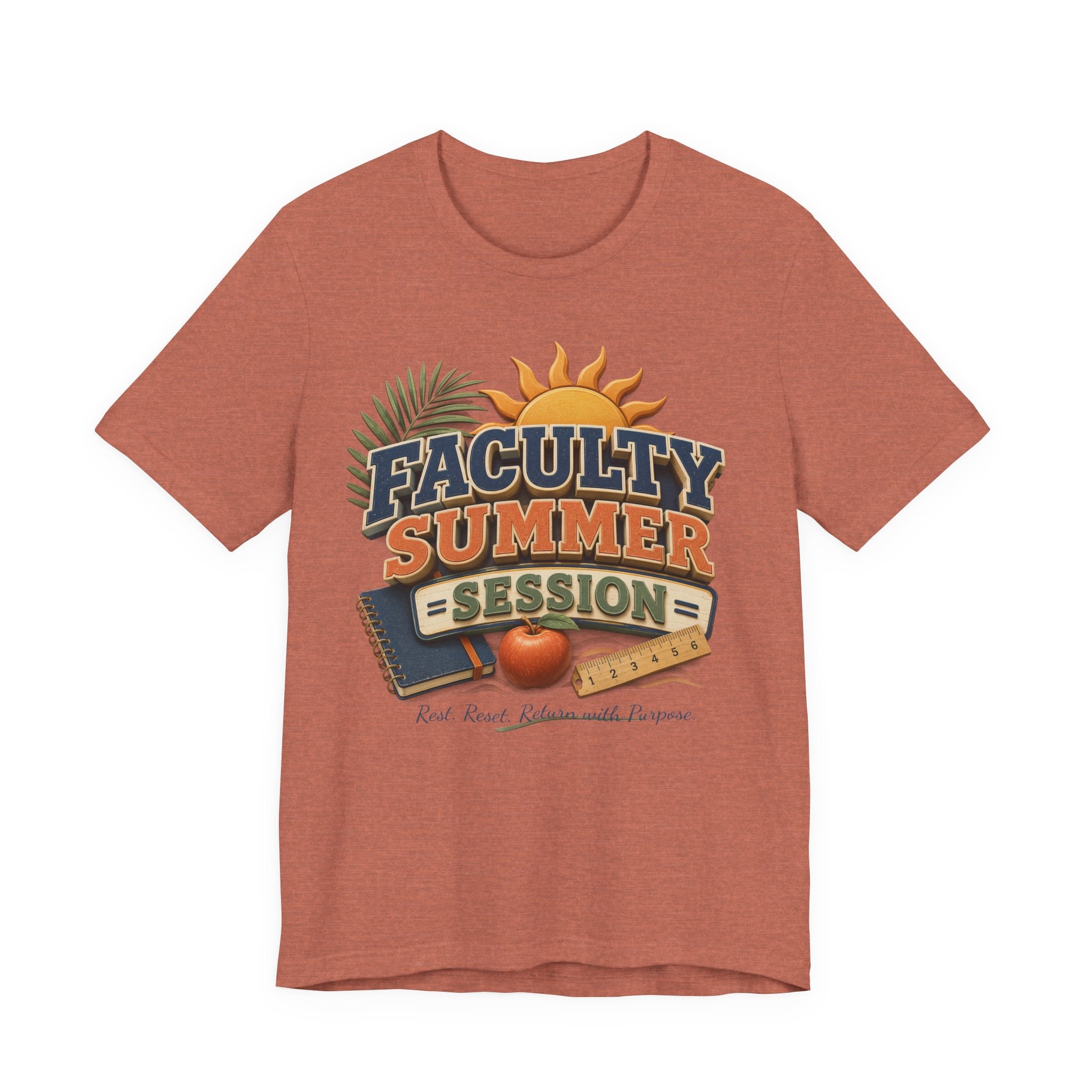 Faculty Summer Session T-Shirt — Retro Palm Sun Campus Tee
