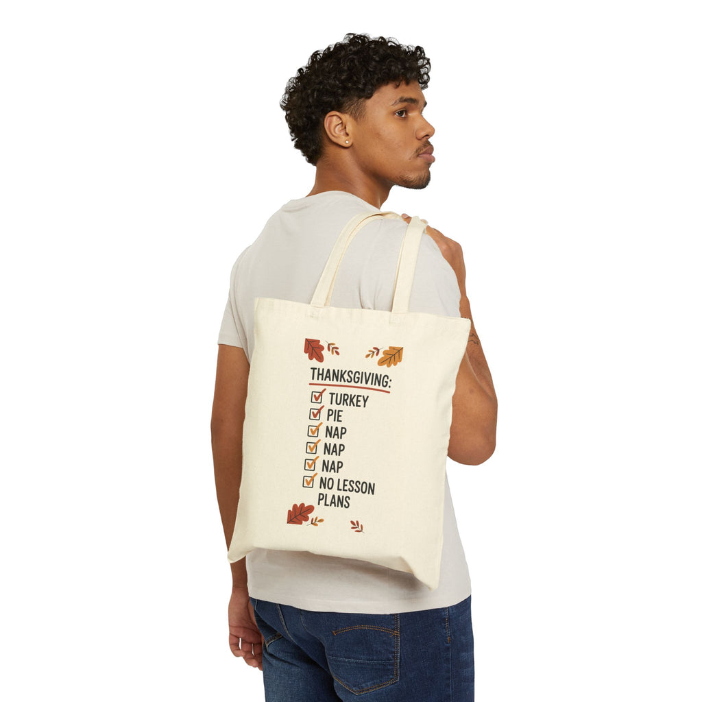 Thanksgiving Checklist Cotton Canvas Tote Bag