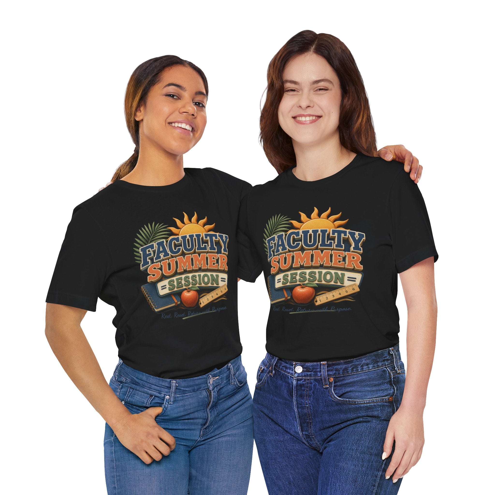 Faculty Summer Session T-Shirt — Retro Palm Sun Campus Tee