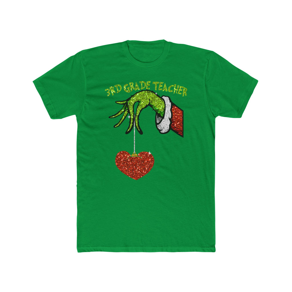 3rd Grade Teacher Grinch Hand Heart T-Shirt