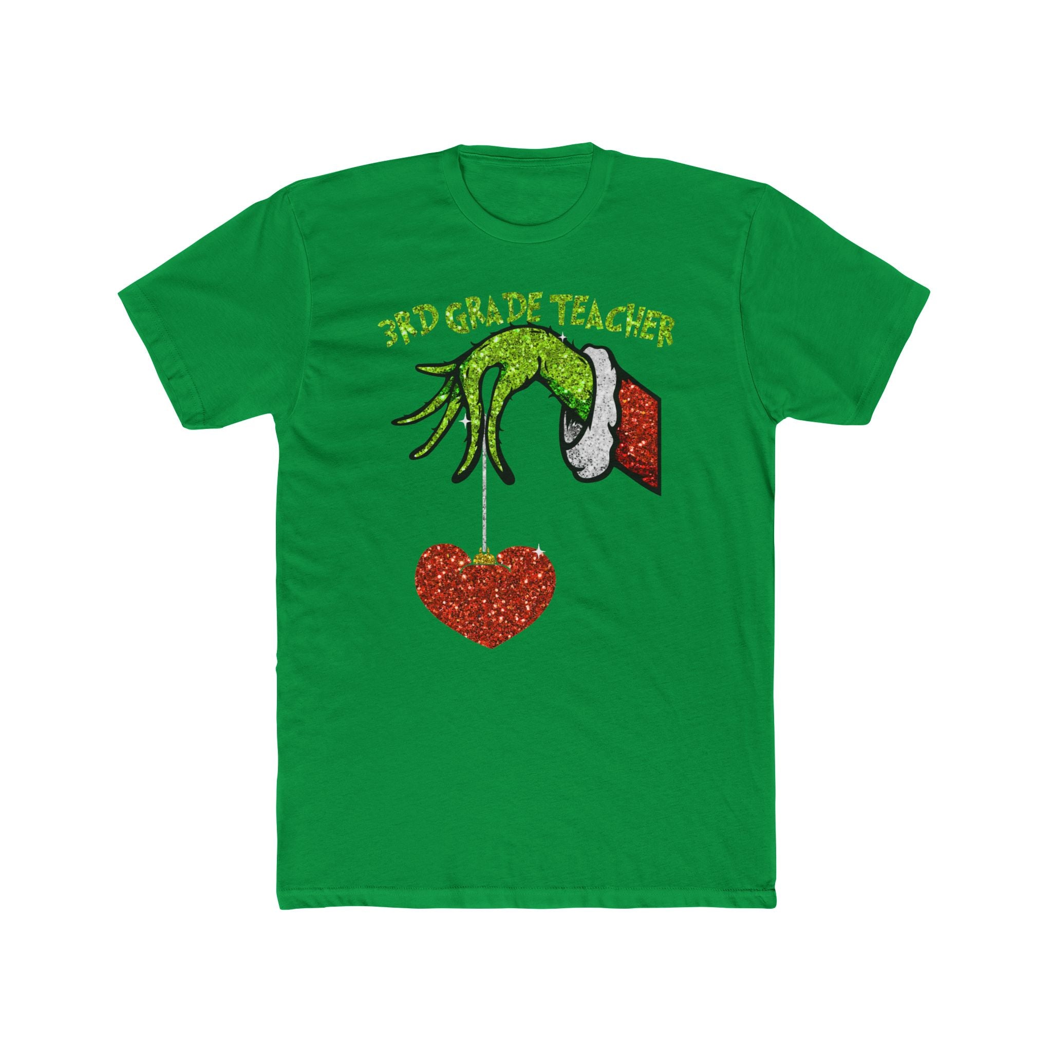 3rd Grade Teacher Grinch Hand Heart T-Shirt